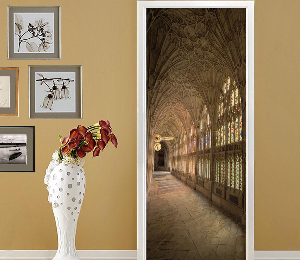 3D carved top french window corridor door mural Wallpaper AJ Wallpaper 