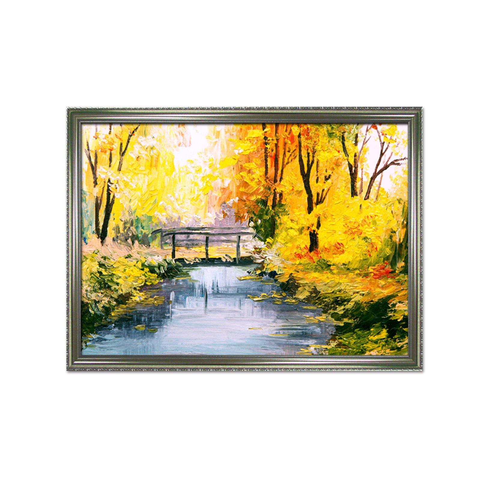 3D Maple Bridge 048 Fake Framed Print Painting Wallpaper AJ Creativity Home 