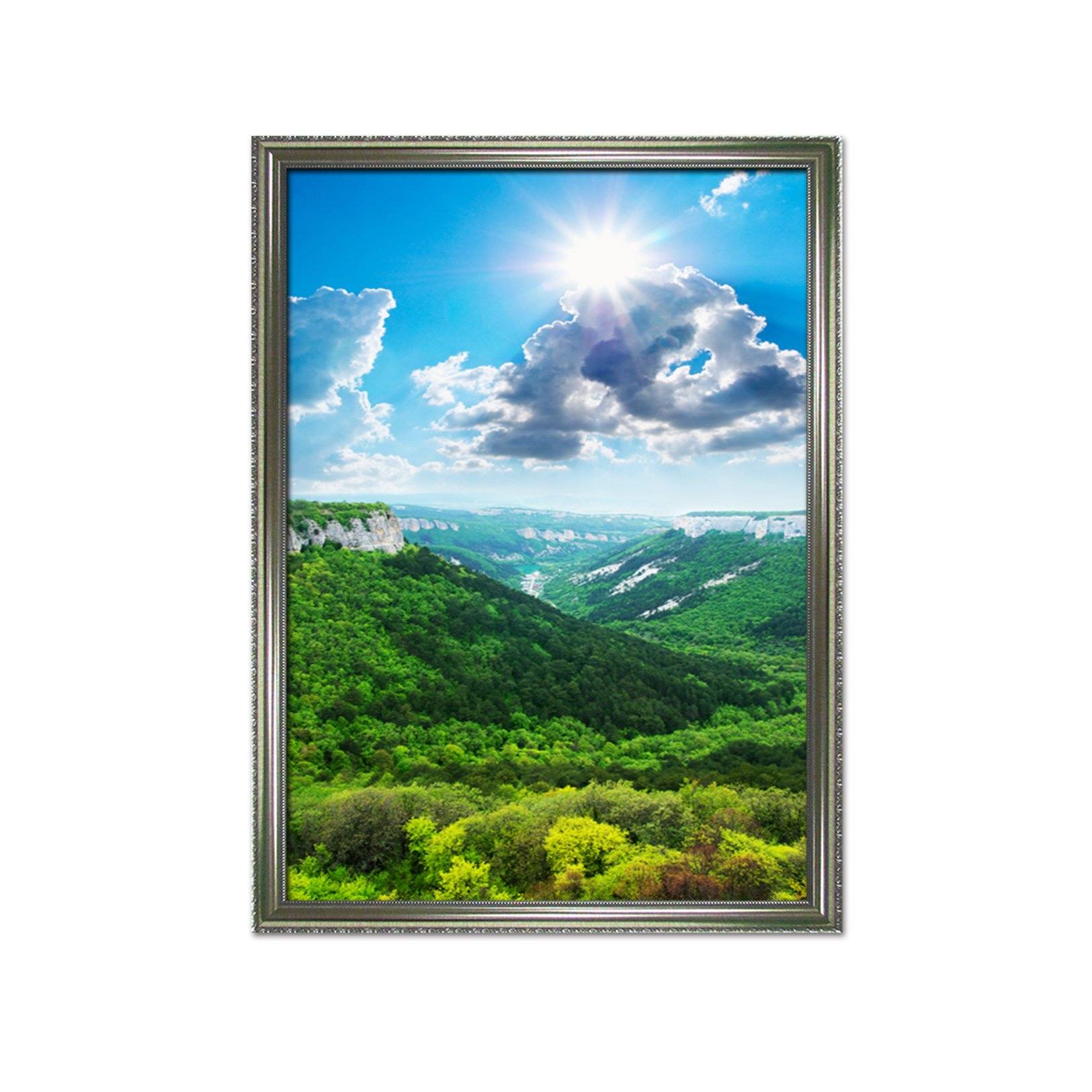 3D Forest Hill 034 Fake Framed Print Painting Wallpaper AJ Creativity Home 