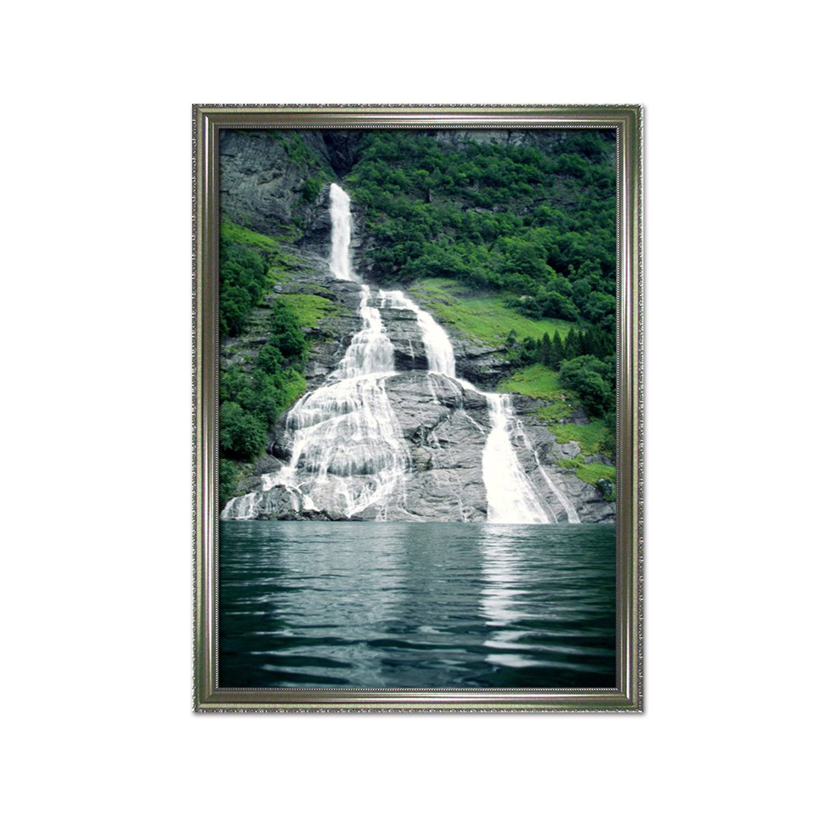 3D Mountain Reflection 061 Fake Framed Print Painting Wallpaper AJ Creativity Home 