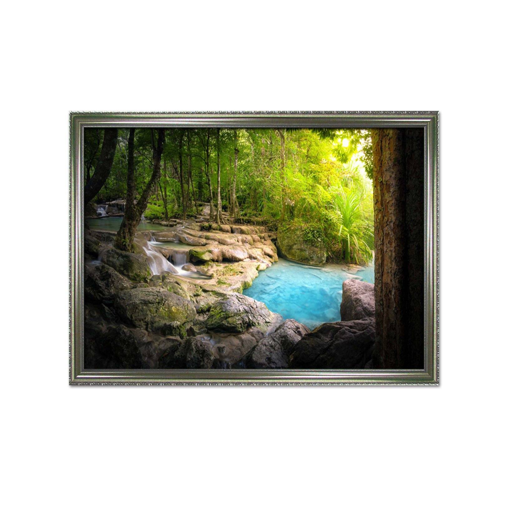 3D Shaded Trees 167 Fake Framed Print Painting Wallpaper AJ Creativity Home 