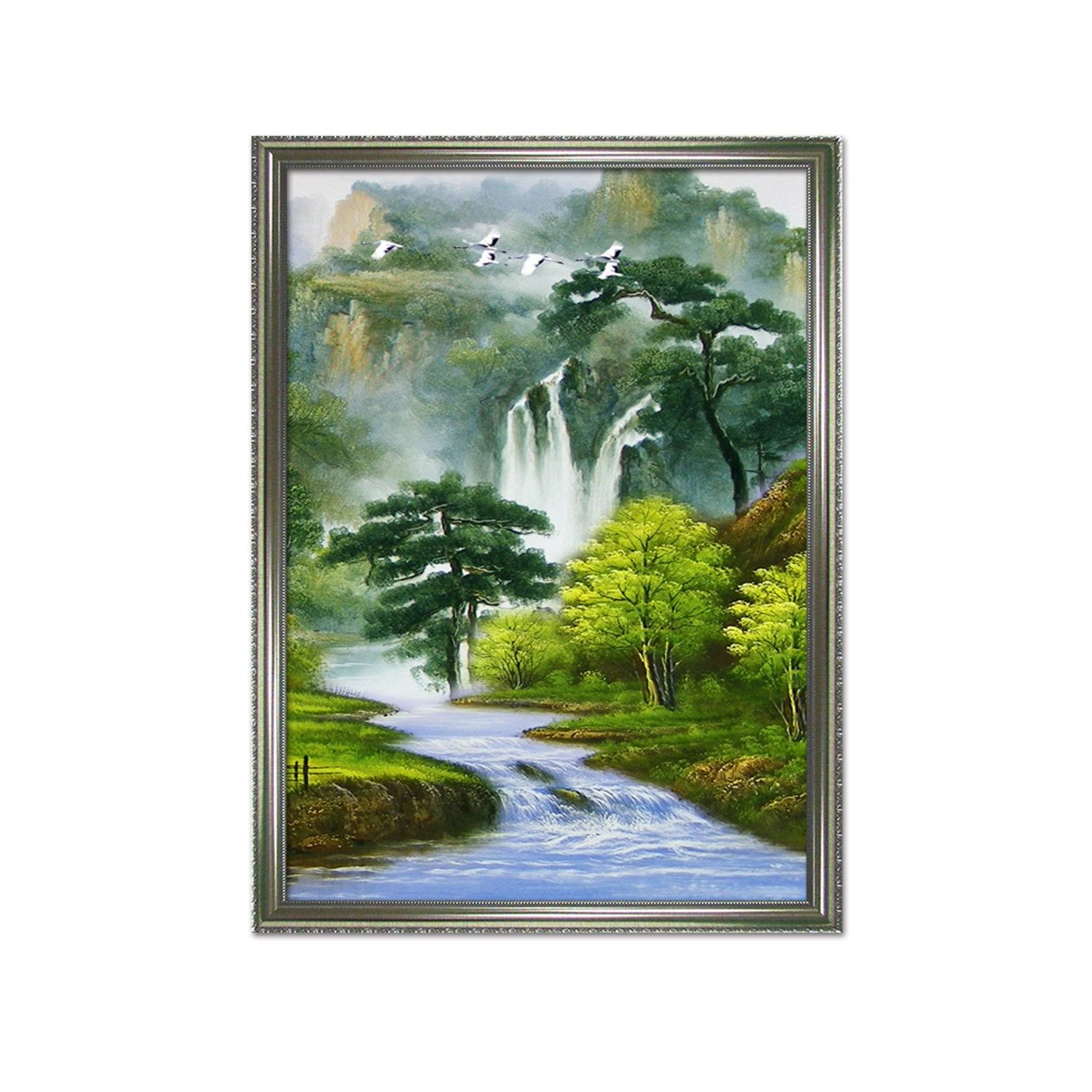 3D Natural Crowned Crane 078 Fake Framed Print Painting Wallpaper AJ Creativity Home 