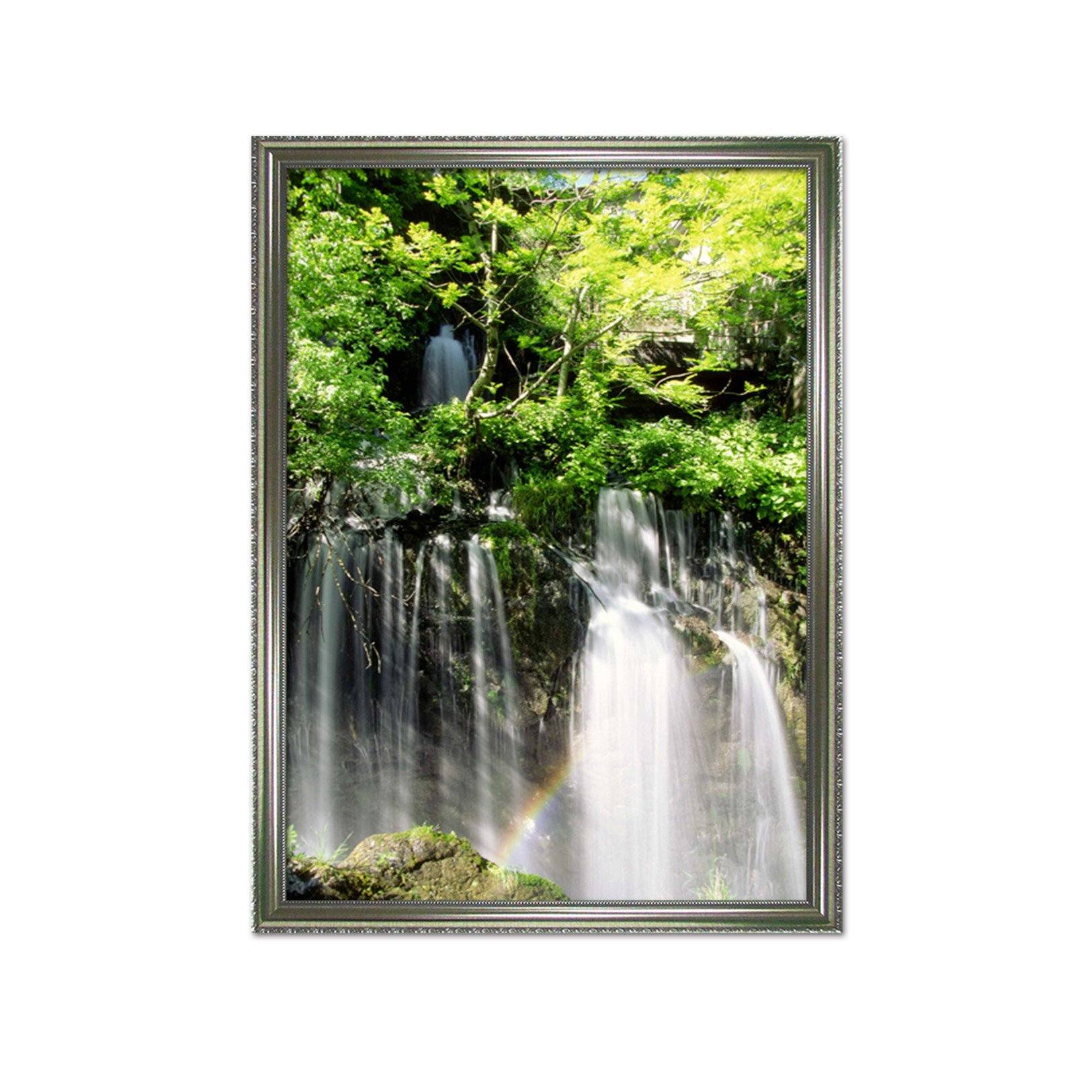 3D Waterfall Woods 010 Fake Framed Print Painting Wallpaper AJ Creativity Home 