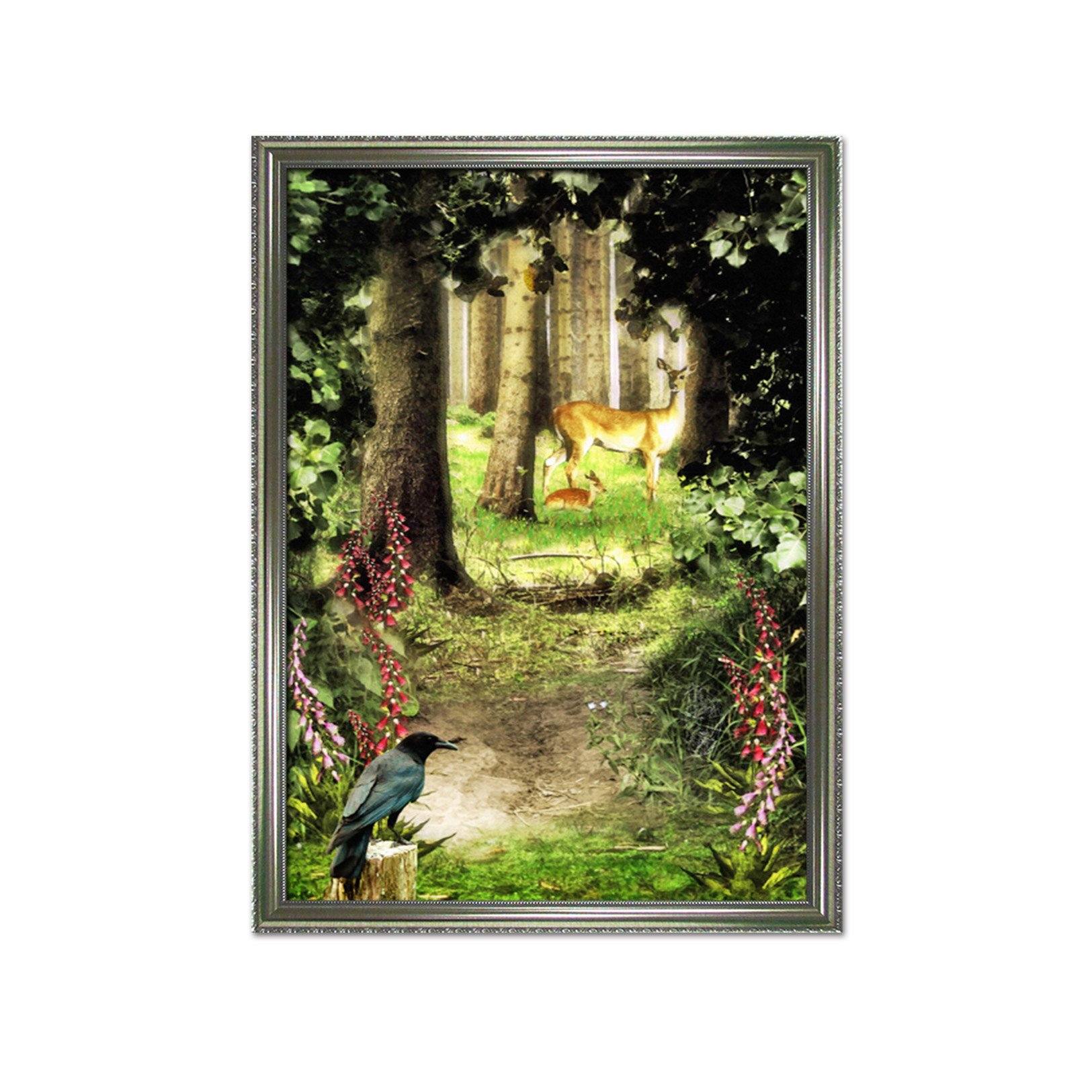3D Forest Animals 124 Fake Framed Print Painting Wallpaper AJ Creativity Home 