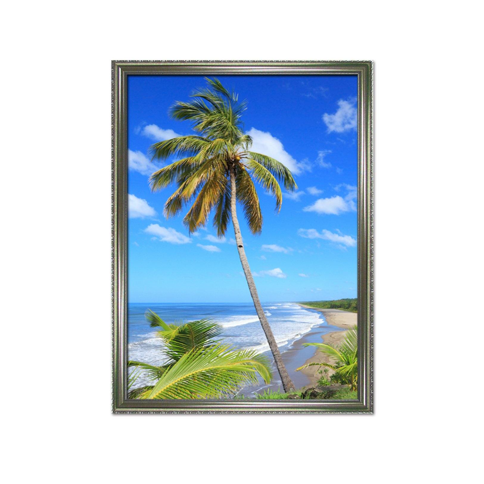 3D Windward Coconut Tree 040 Fake Framed Print Painting Wallpaper AJ Creativity Home 