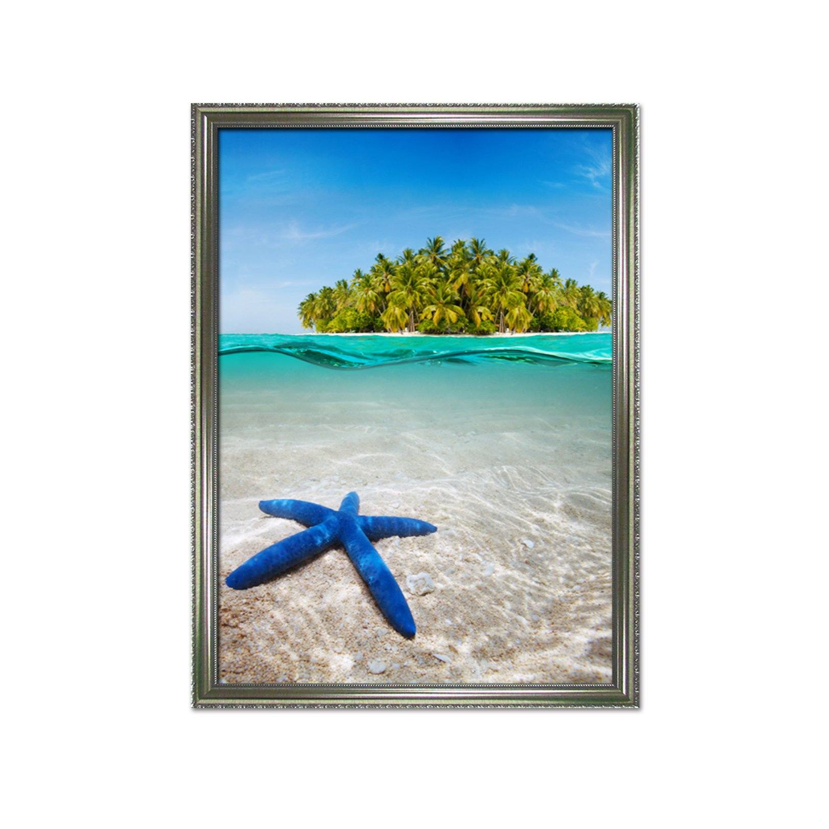 3D Blue Starfish 039 Fake Framed Print Painting Wallpaper AJ Creativity Home 
