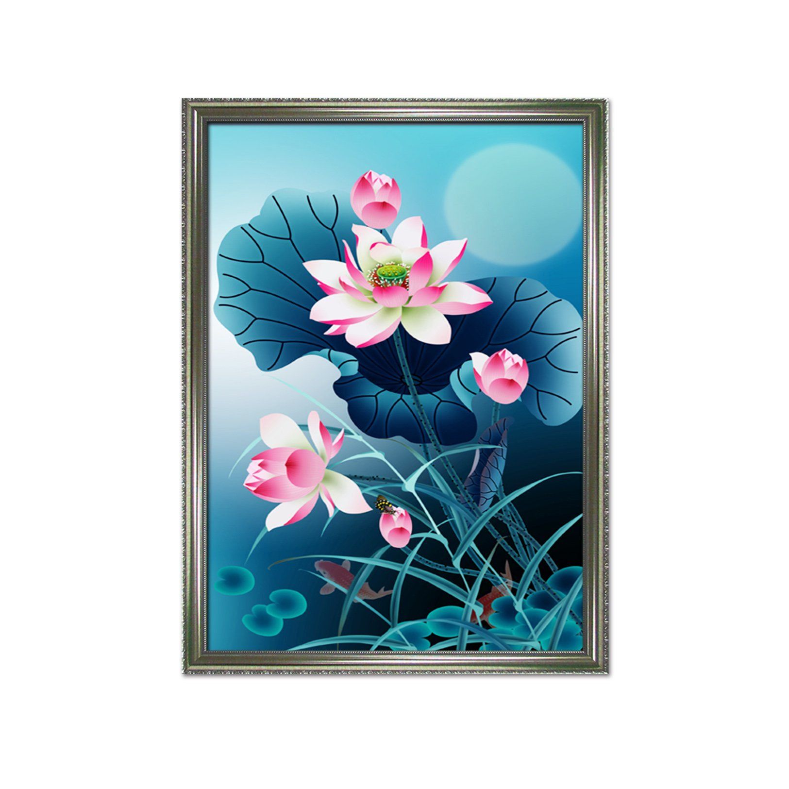 3D Lotus Pond 039 Fake Framed Print Painting Wallpaper AJ Creativity Home 