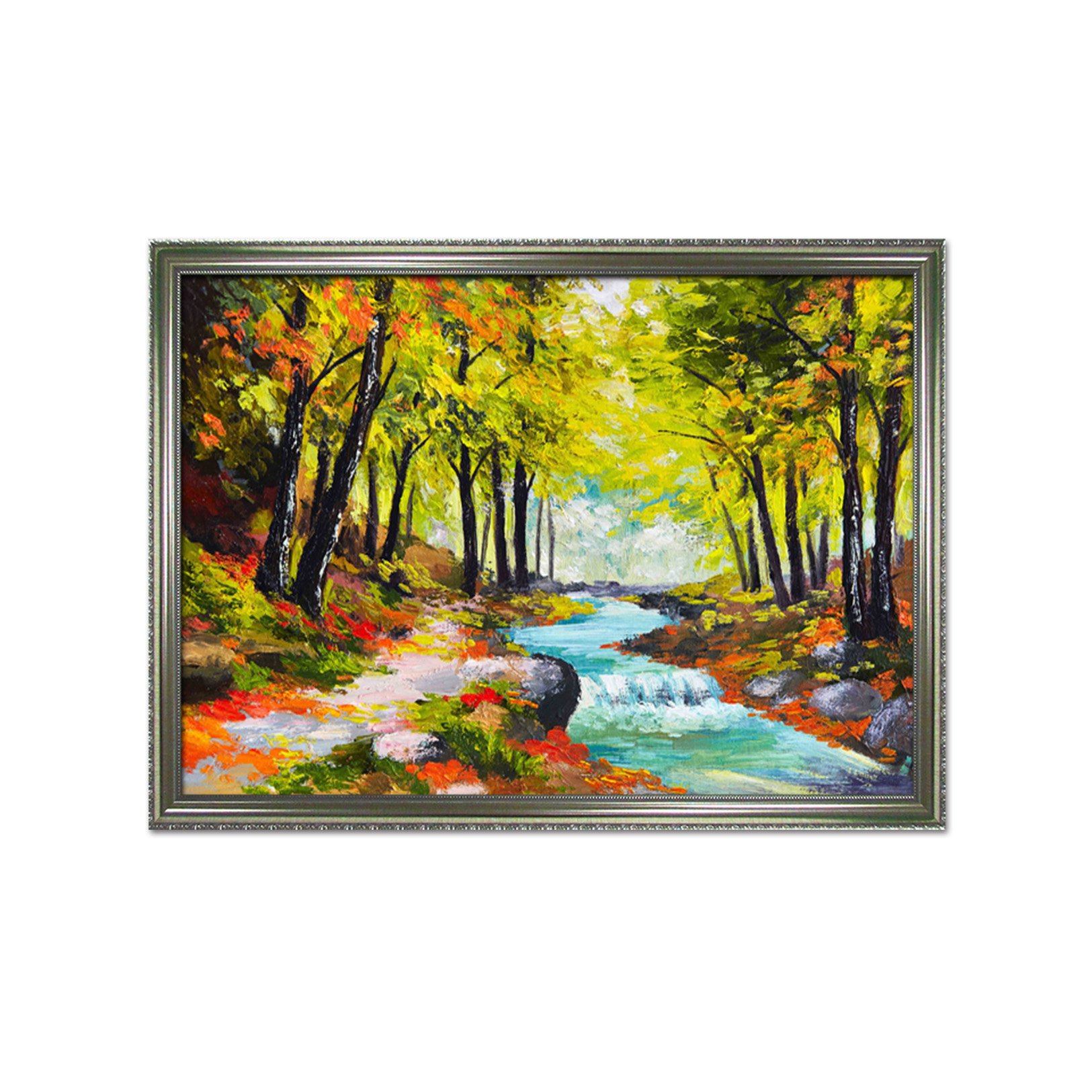 3D Scenic River 046 Fake Framed Print Painting Wallpaper AJ Creativity Home 