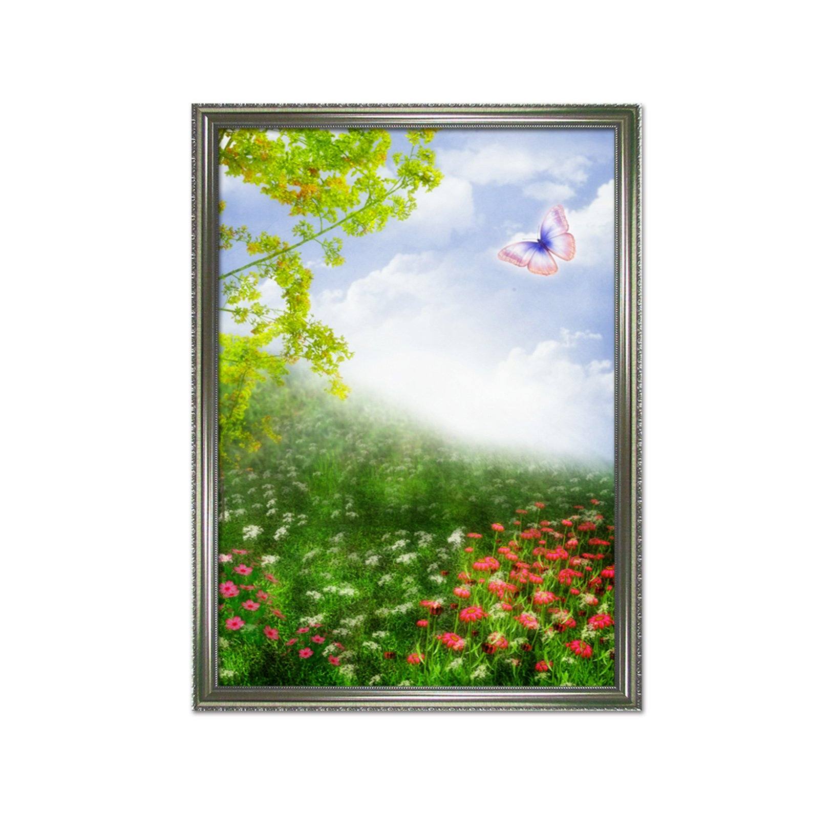 3D Butterfly Flying 009 Fake Framed Print Painting Wallpaper AJ Creativity Home 