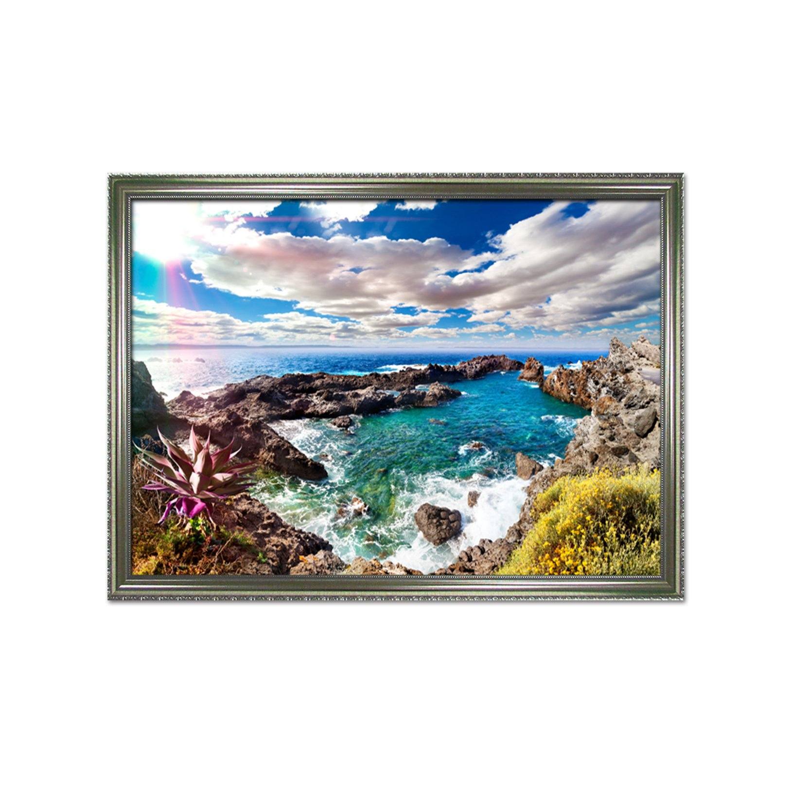 3D Coast Flowers 181 Fake Framed Print Painting Wallpaper AJ Creativity Home 