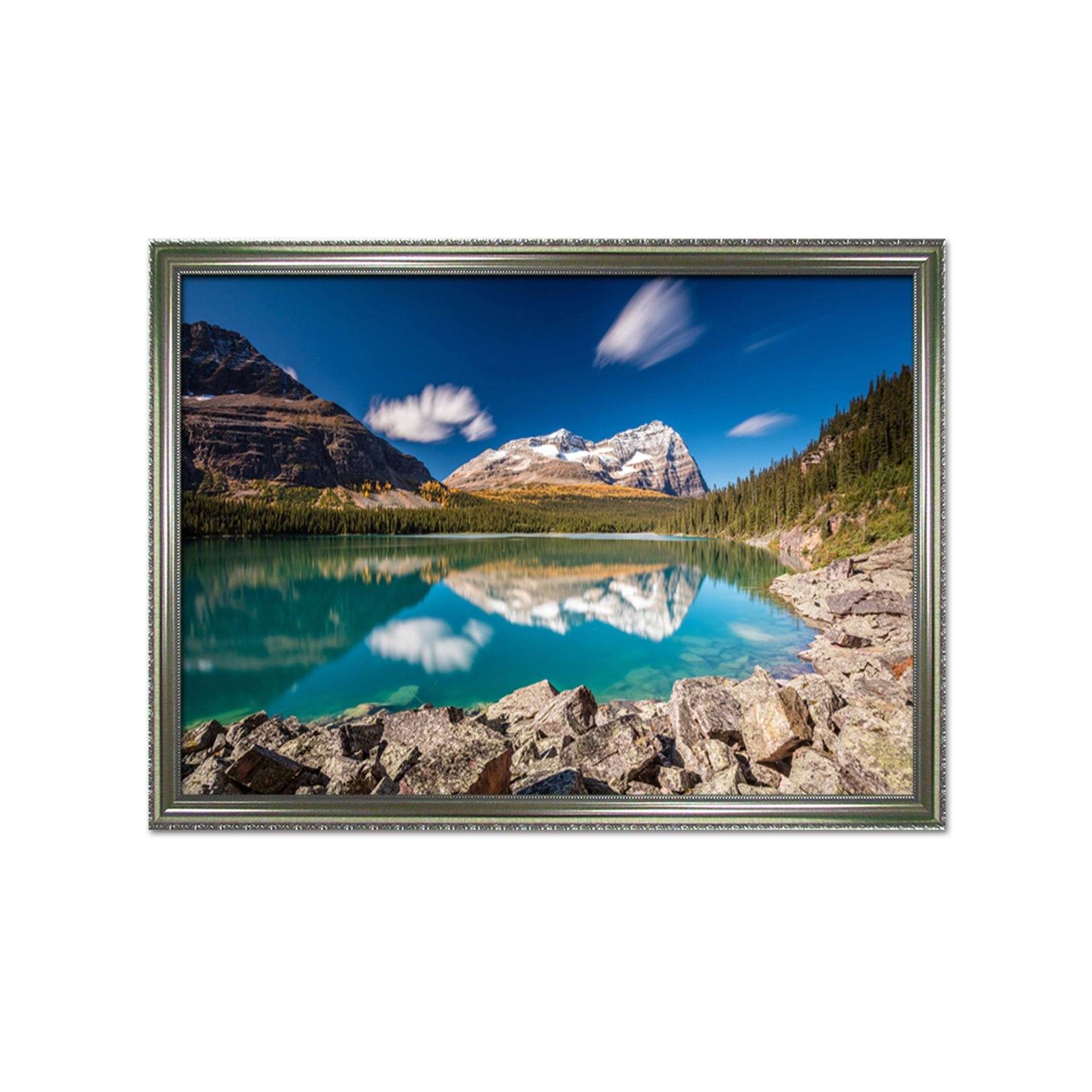 3D Lake Center 180 Fake Framed Print Painting Wallpaper AJ Creativity Home 