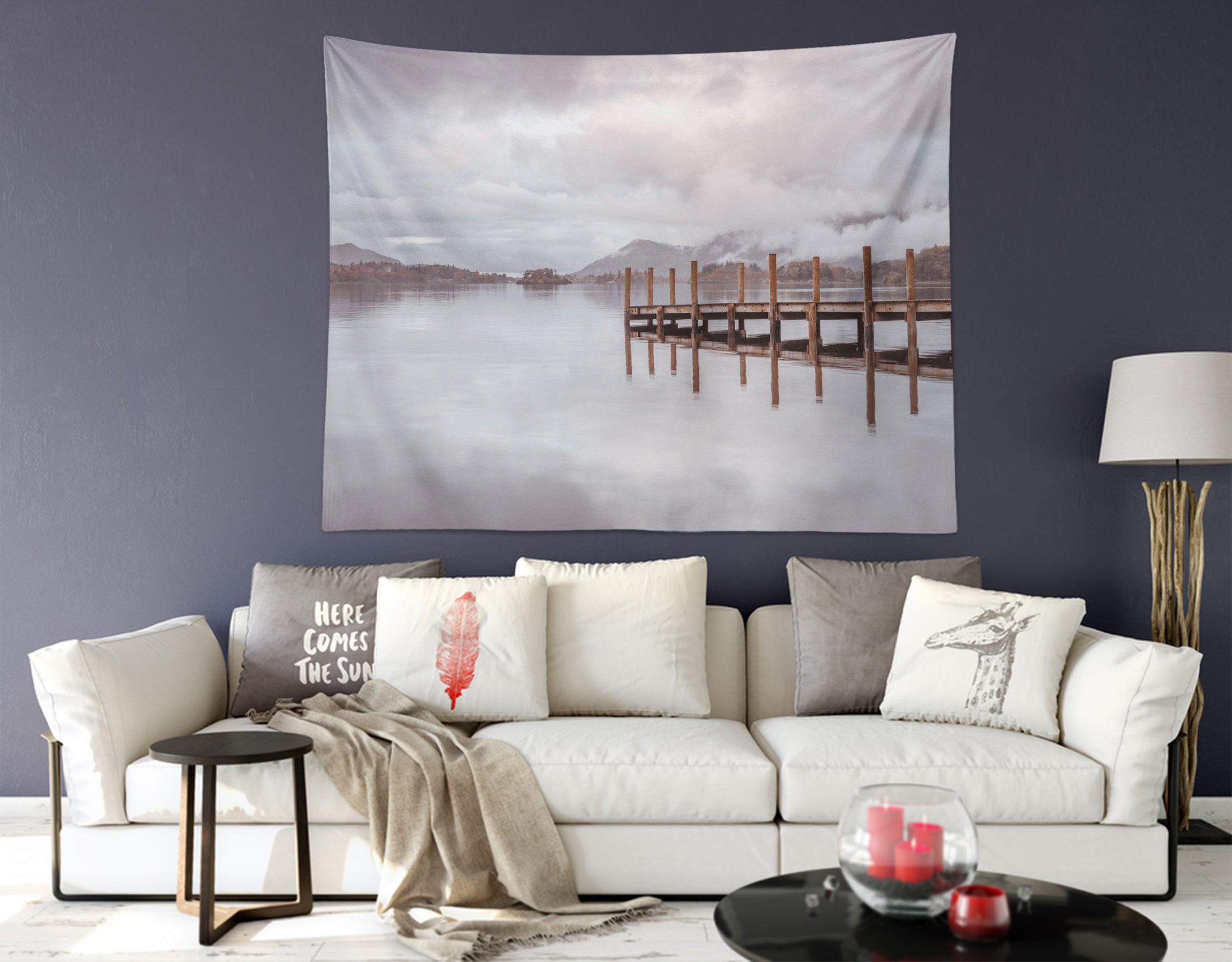3D Lake Bridge 116142 Assaf Frank Tapestry Hanging Cloth Hang