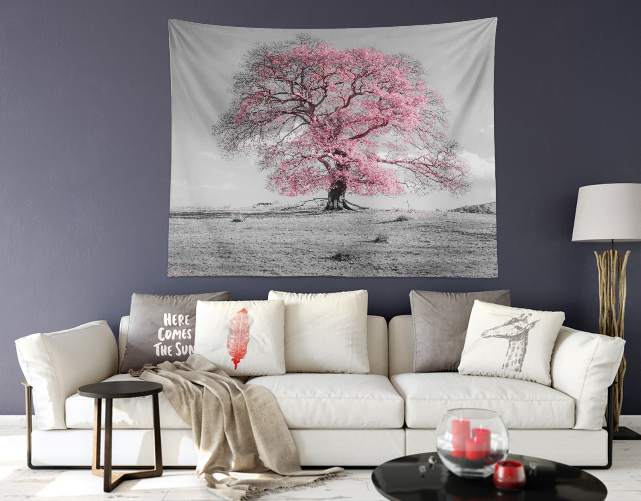 3D Pink Tree 116148 Assaf Frank Tapestry Hanging Cloth Hang