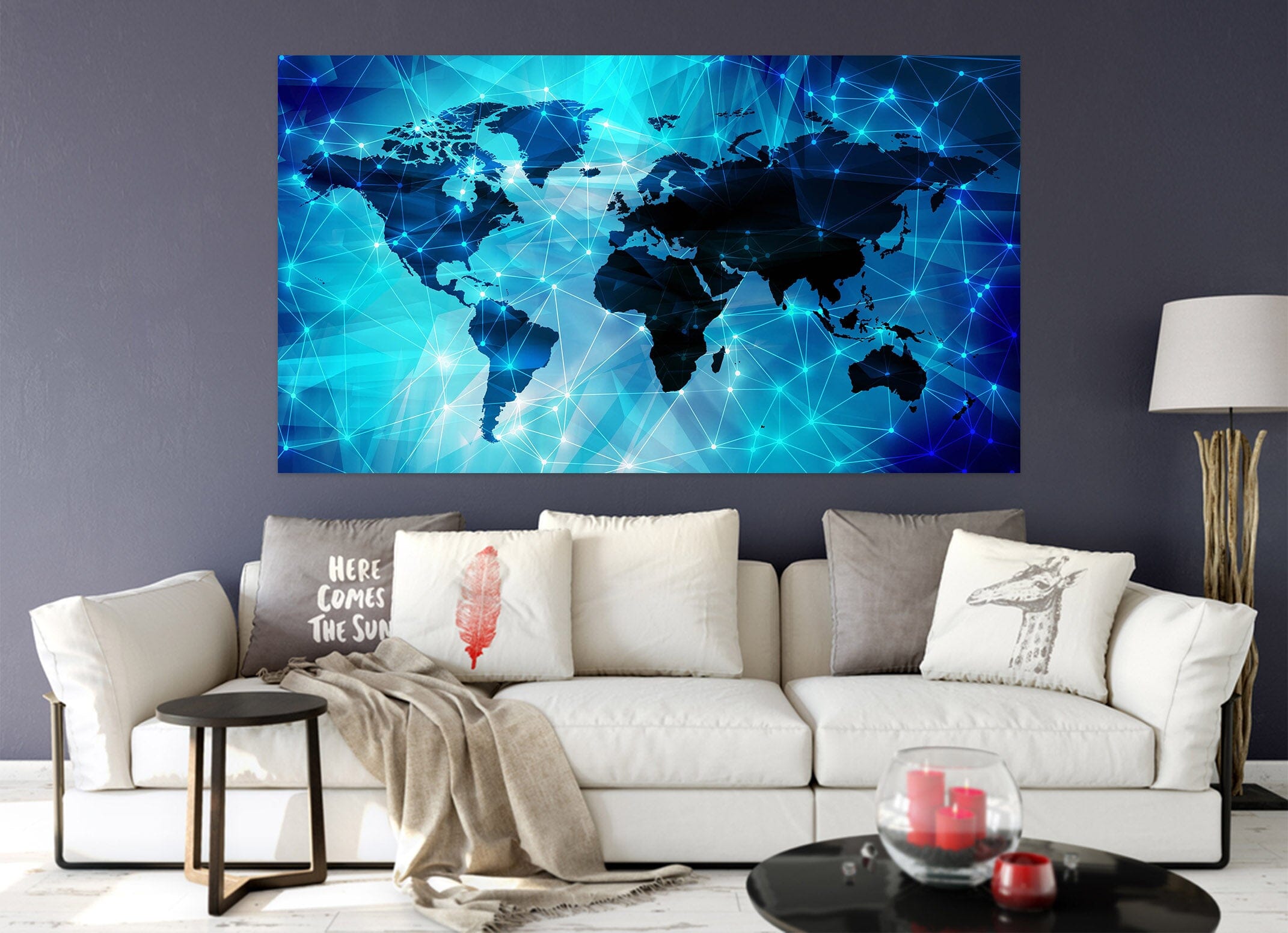 3D Black Land 278 World Map Wall Sticker Wallpaper AJ Wallpaper 2 