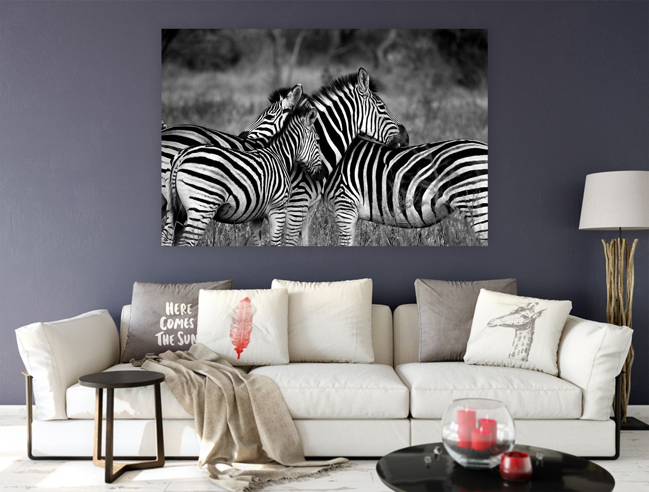 3D Zebra 133 Animal Wall Stickers Wallpaper AJ Wallpaper 2 