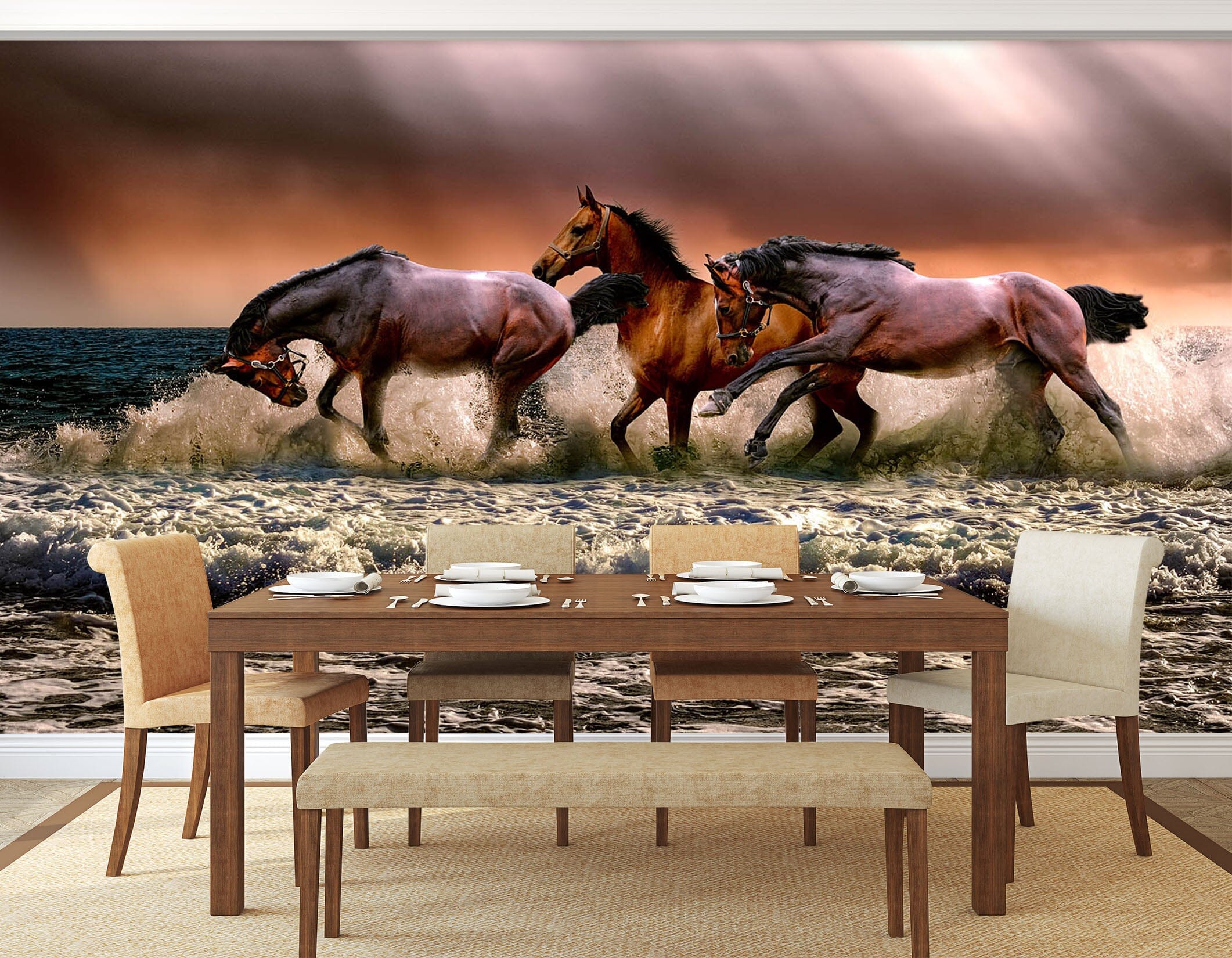 3D Sea Wave Horse 134 Wall Murals Wallpaper AJ Wallpaper 2 