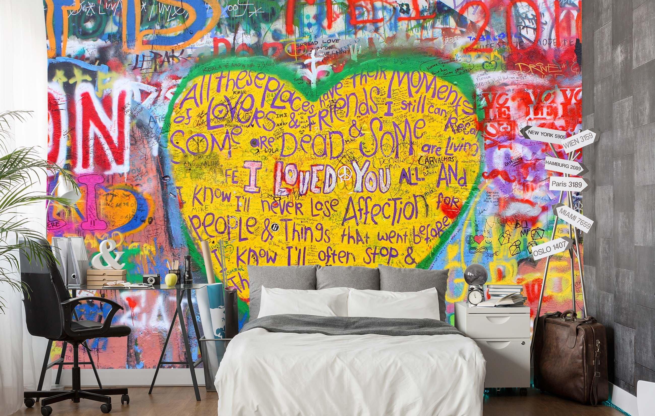 3D Graffiti Love Wall 688 Wallpaper AJ Wallpaper 