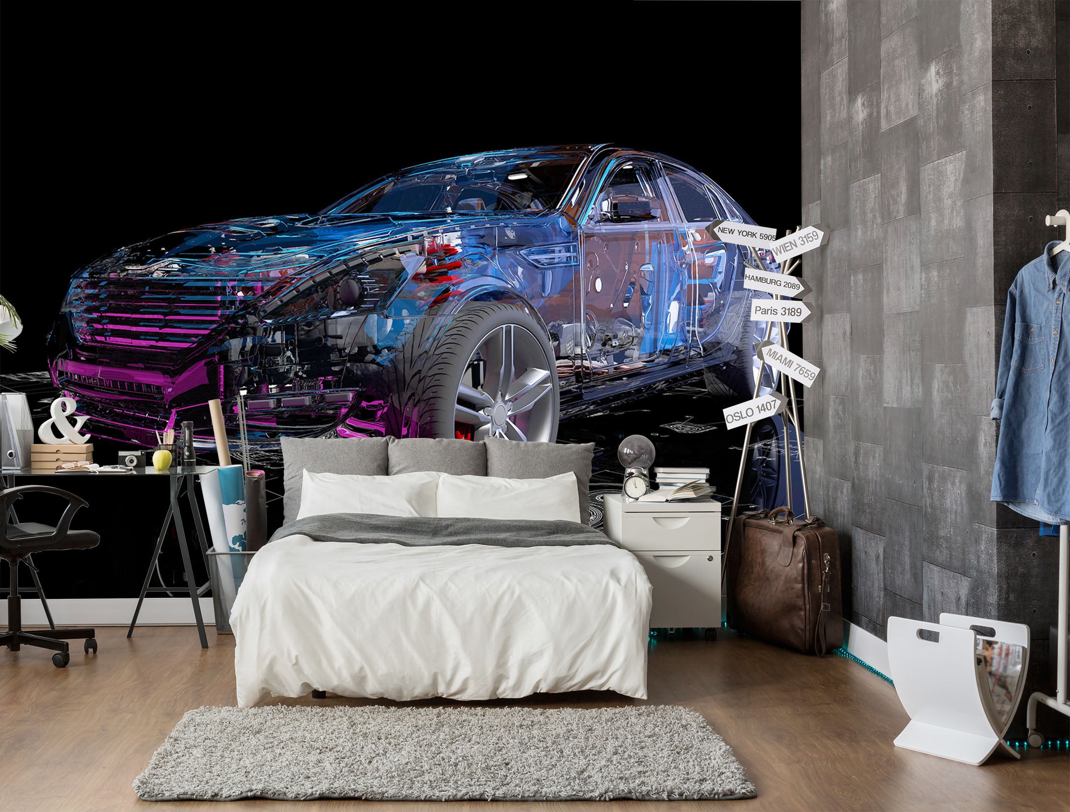 3D Transparent Cars 402 Vehicle Wall Murals