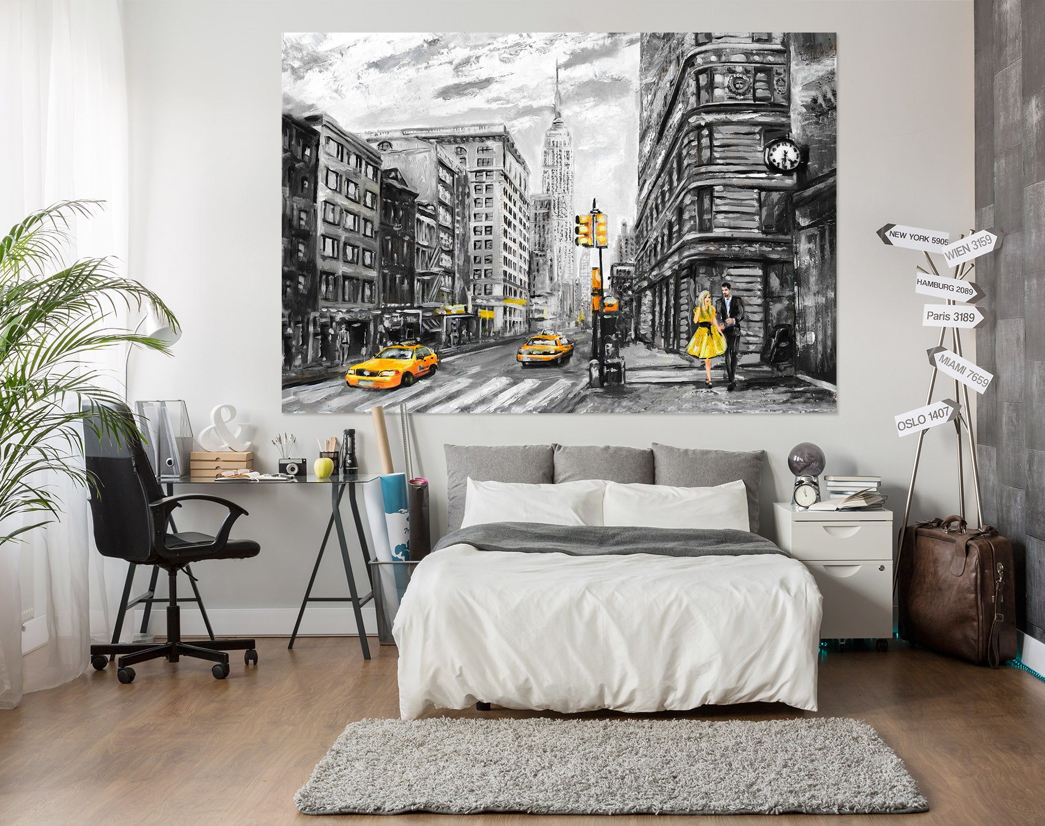 3D City Intersection 1036 Wall Sticker