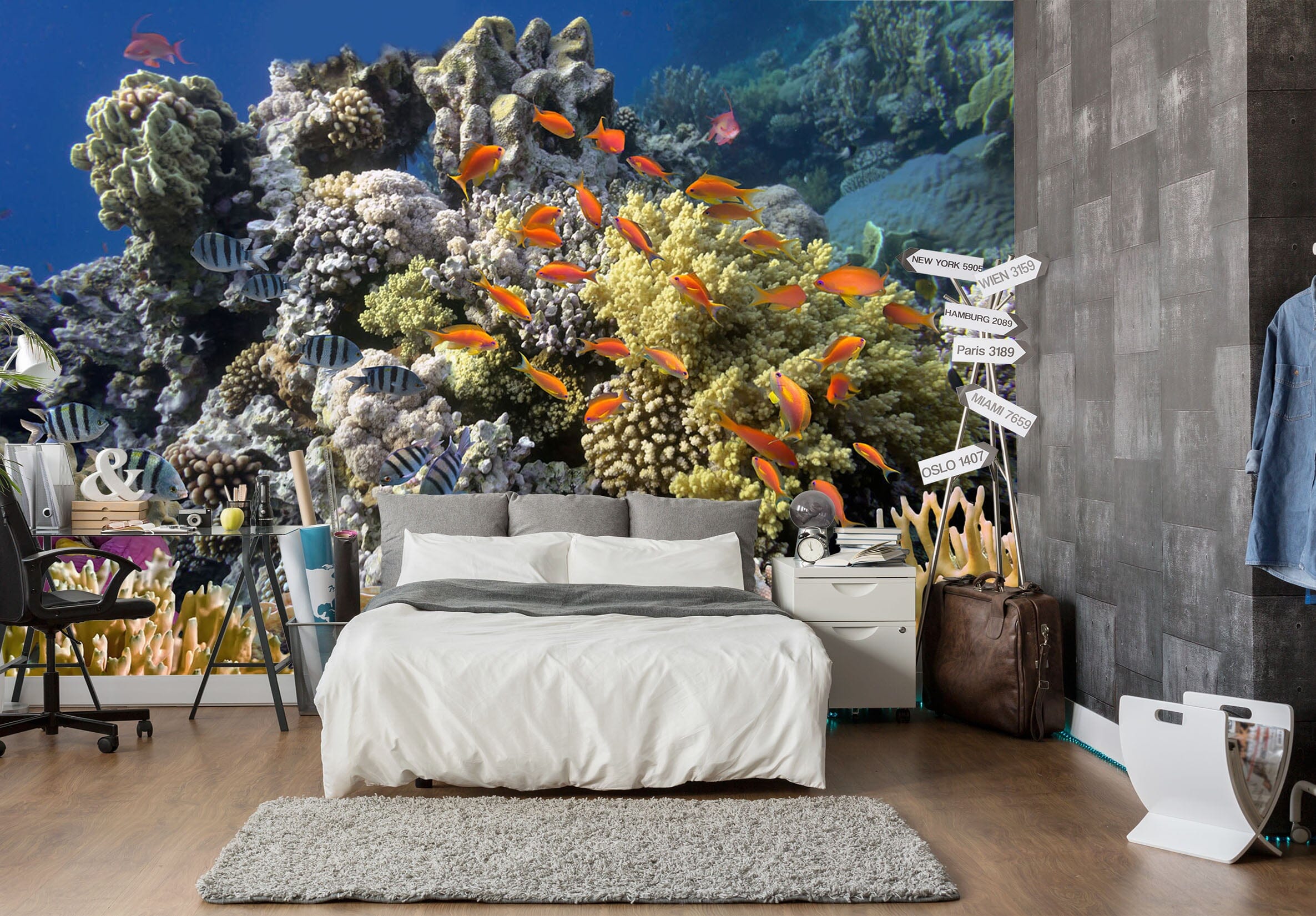 3D Coral Fish 193 Wall Murals Wallpaper AJ Wallpaper 2 