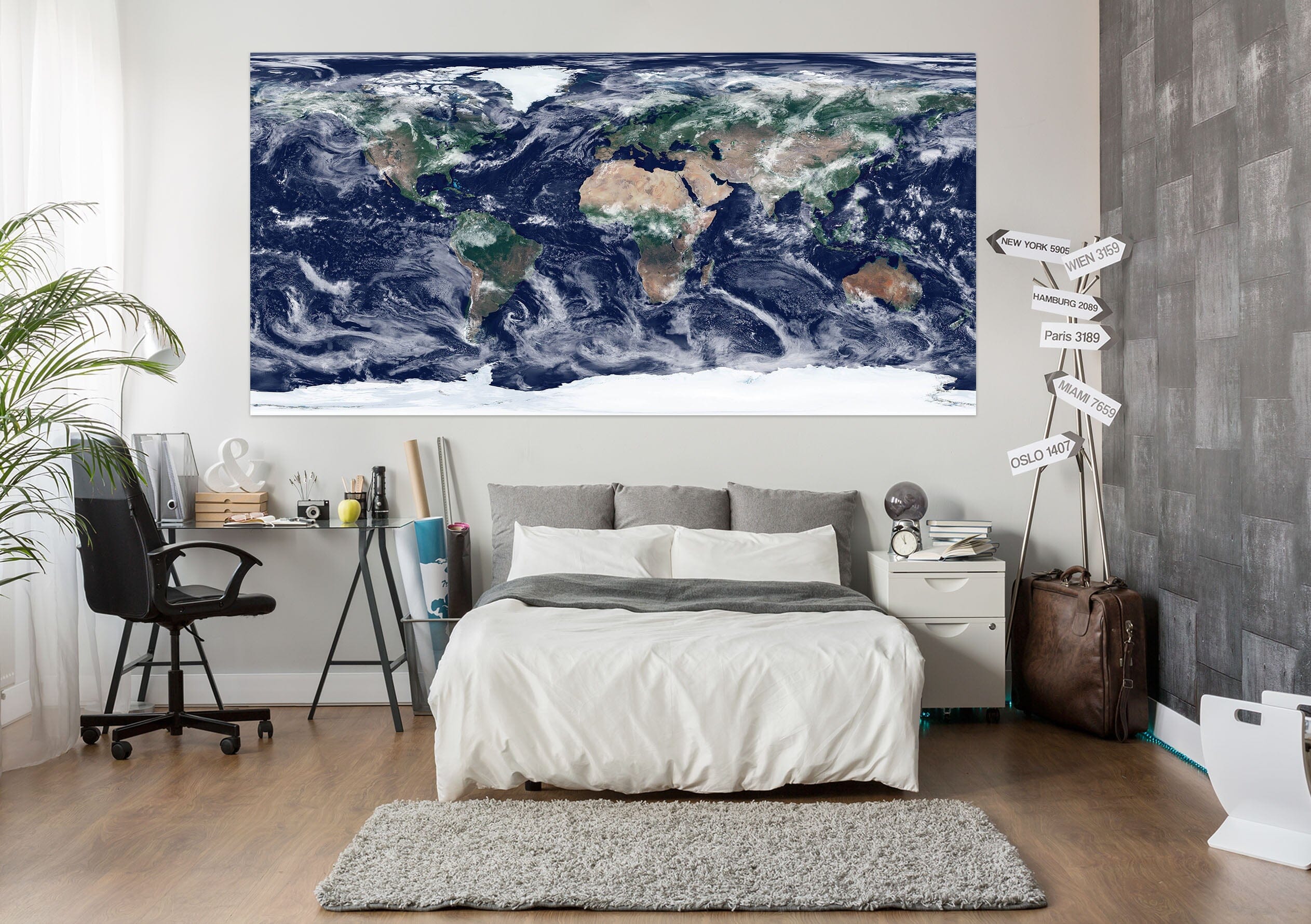 3D Abstract Art 254 World Map Wall Sticker Wallpaper AJ Wallpaper 2 