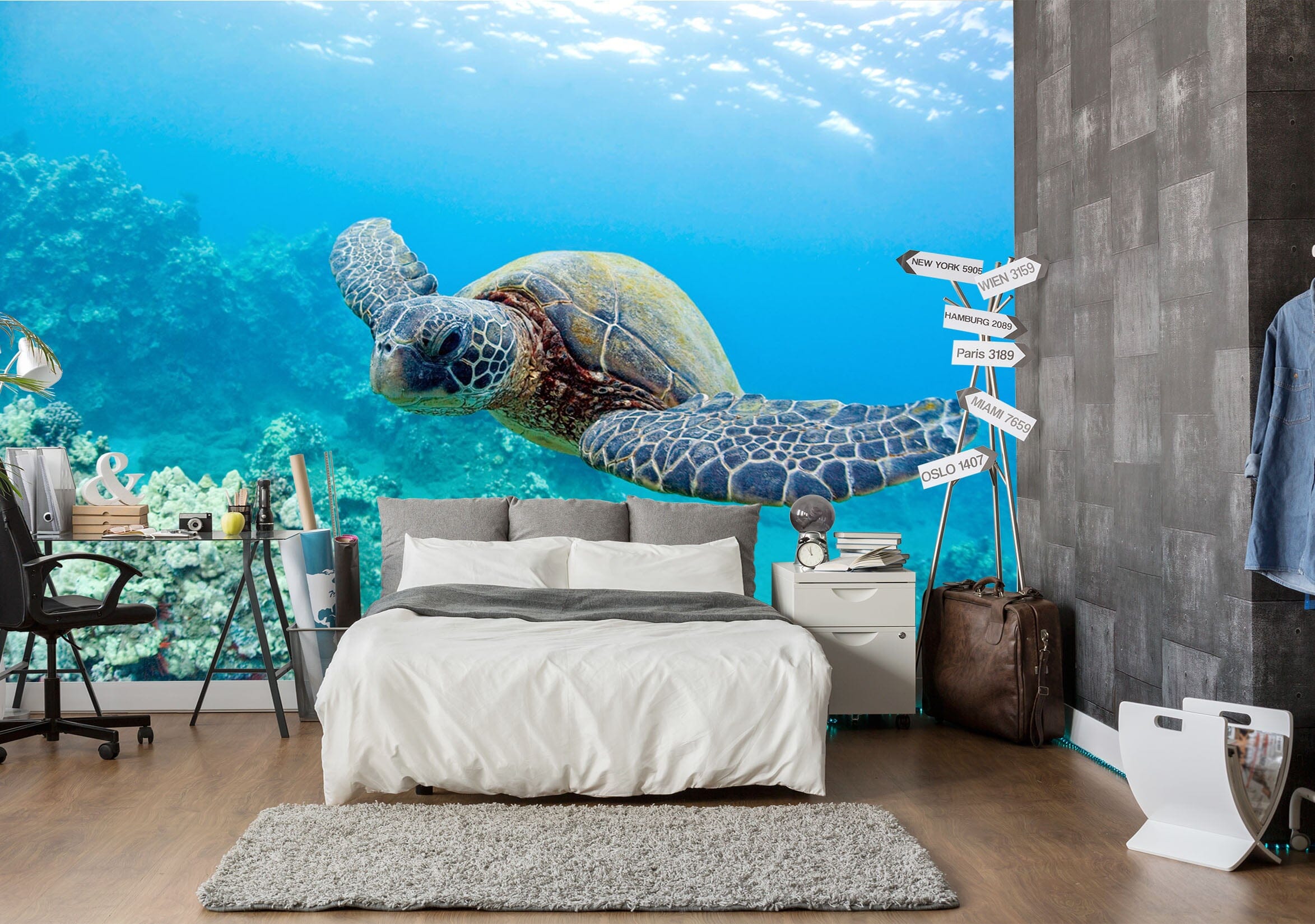 3D Sea Turtle 122 Wall Murals Wallpaper AJ Wallpaper 2 
