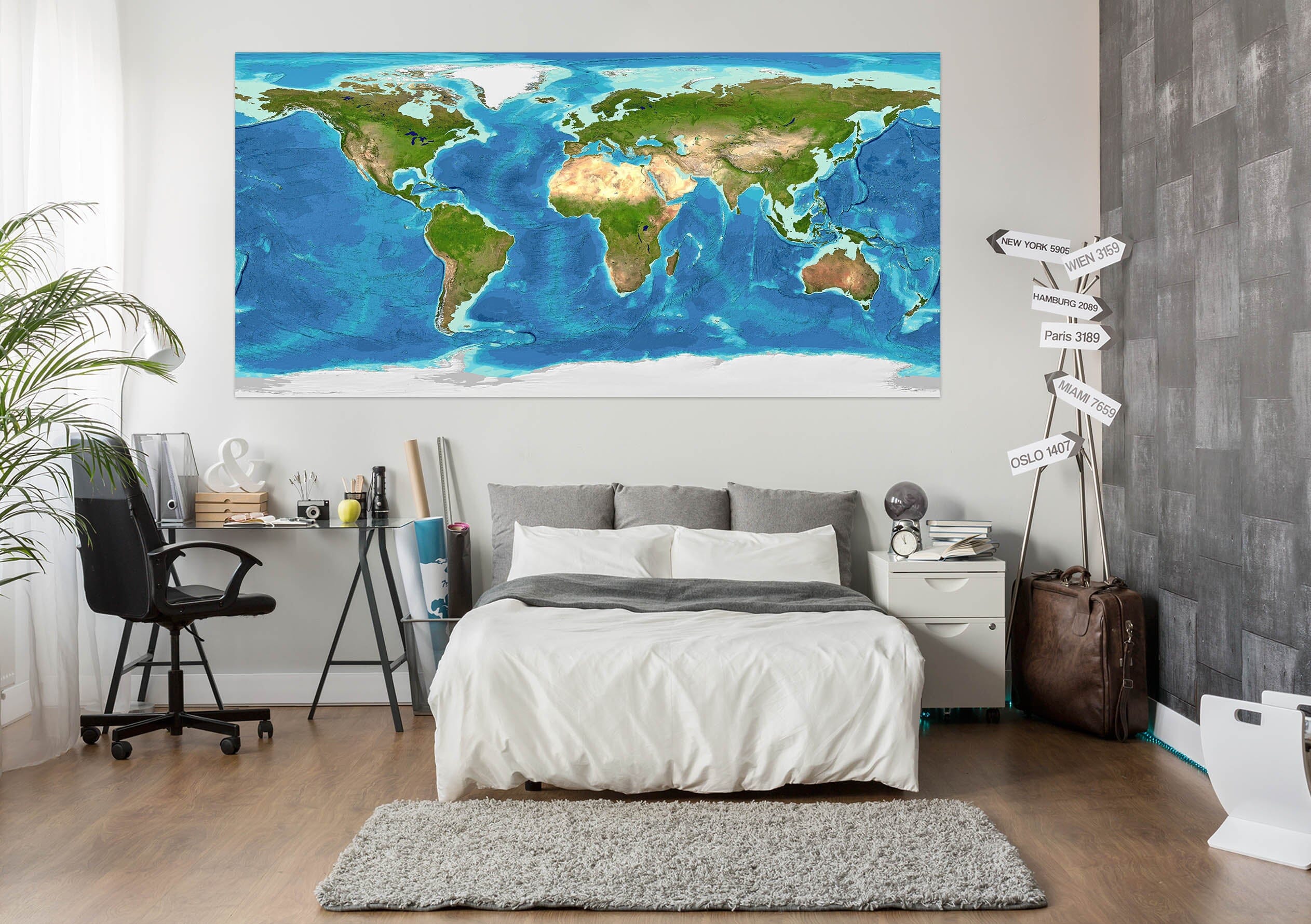 3D Green Land 277 World Map Wall Sticker Wallpaper AJ Wallpaper 2 