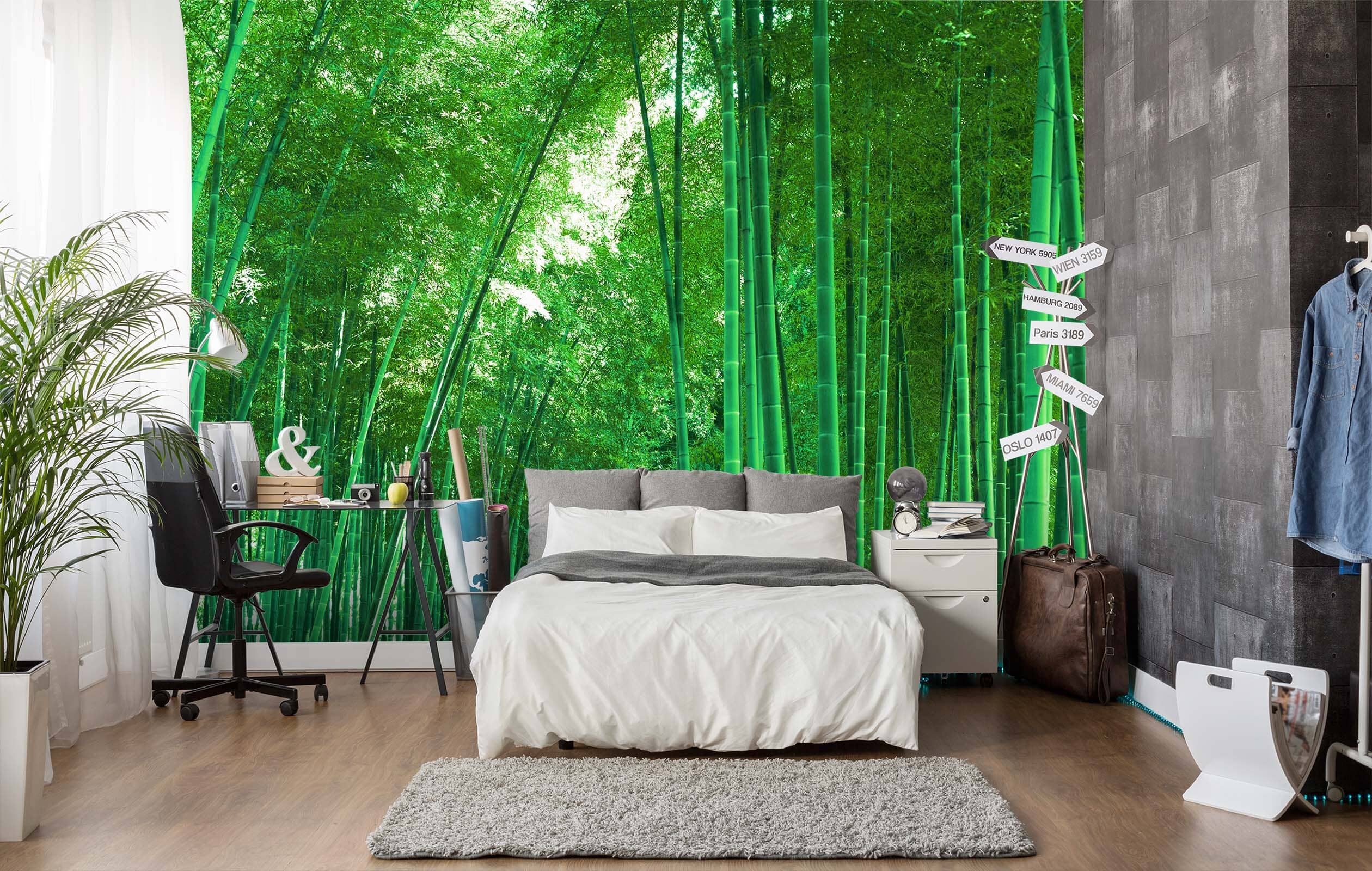 3D Green Bamboo Forest 046 Wall Murals Wallpaper AJ Wallpaper 2 