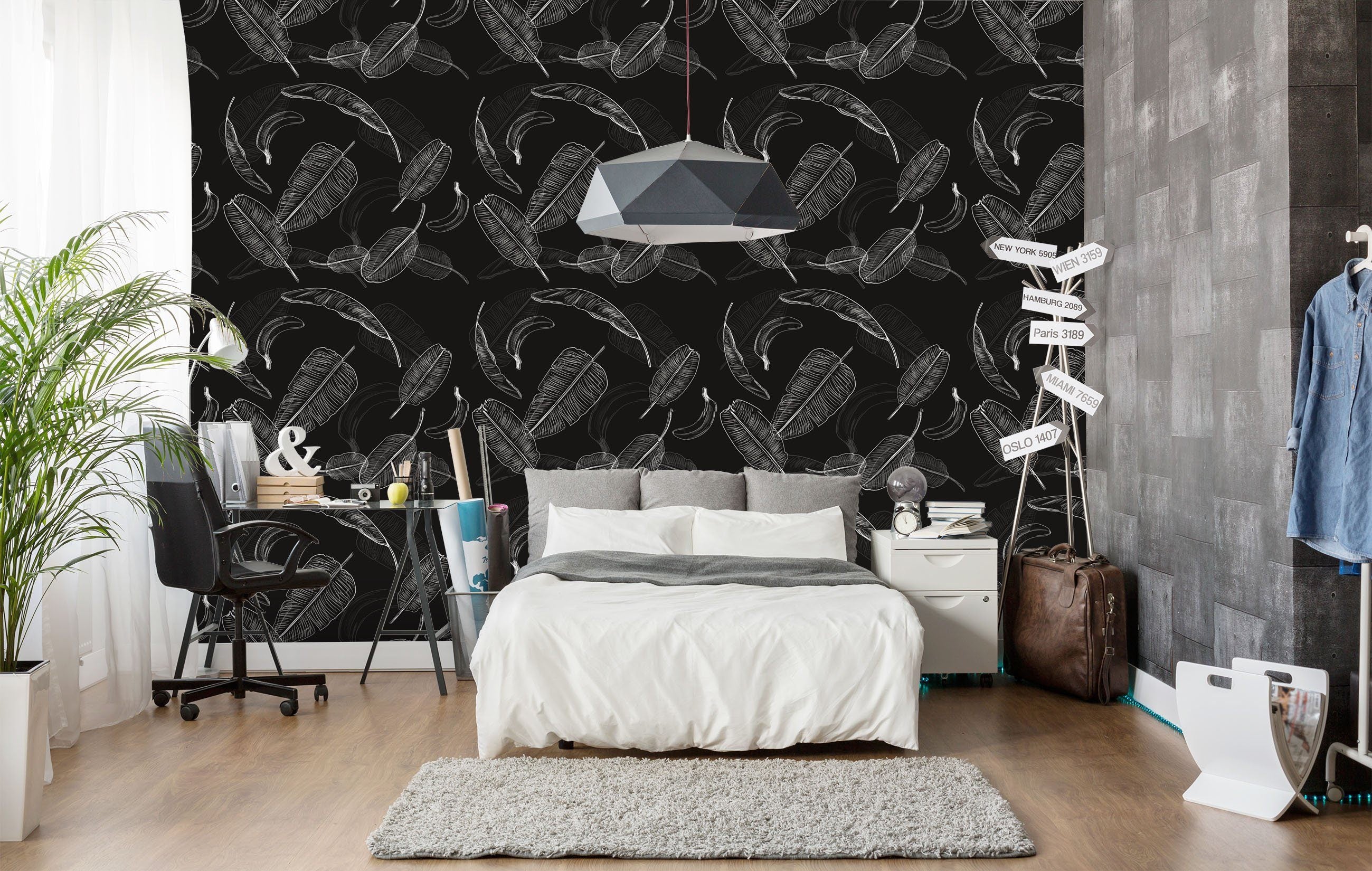 3D Elegant Leaves Pattern 011 Wallpaper AJ Wallpaper 