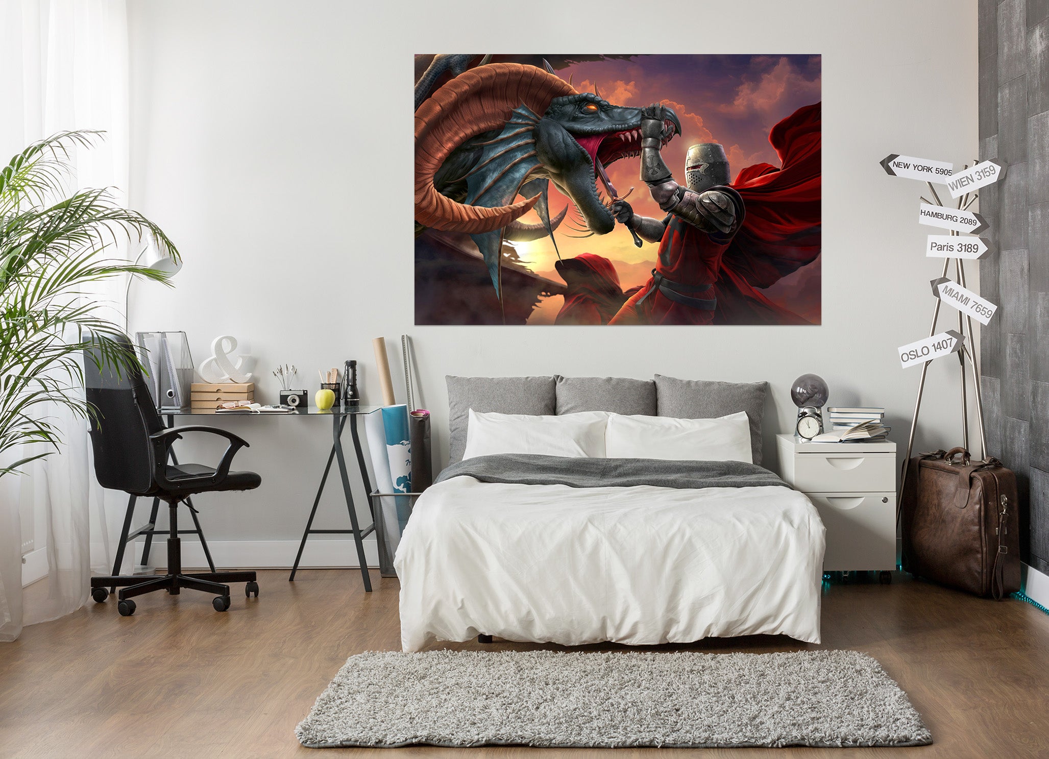 3D Dragon Armor Soldier 5102 Tom Wood Wall Sticker