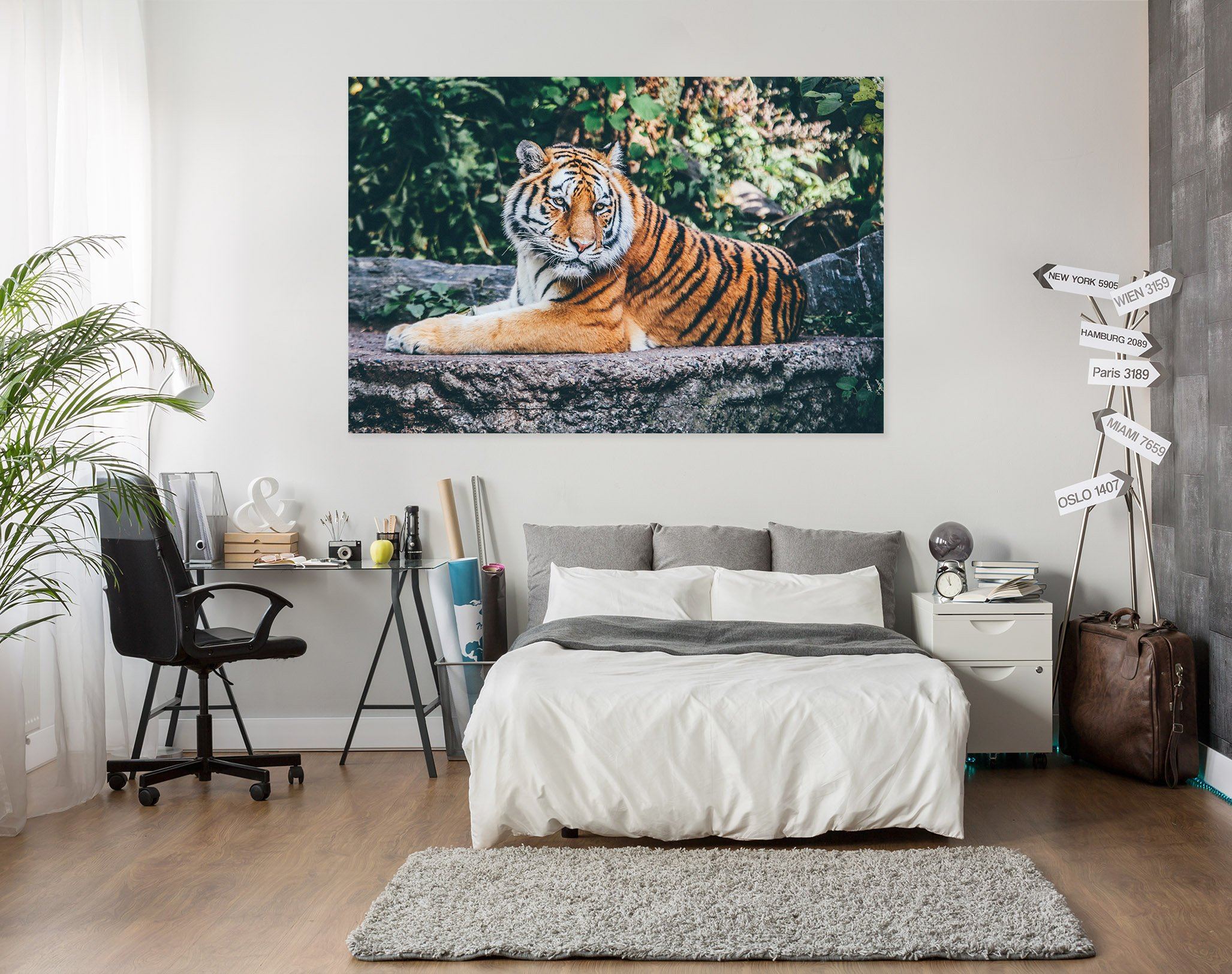3D Tiger In The Forest 15 Animal Wall Stickers Wallpaper AJ Wallpaper 2 