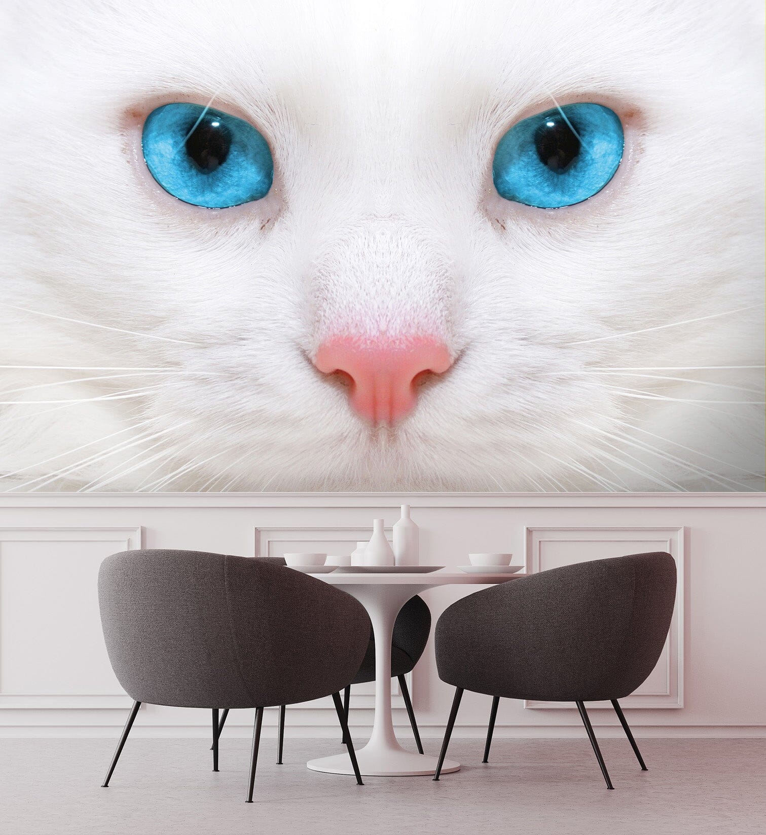 3D White Kitten 220 Wall Murals Wallpaper AJ Wallpaper 2 