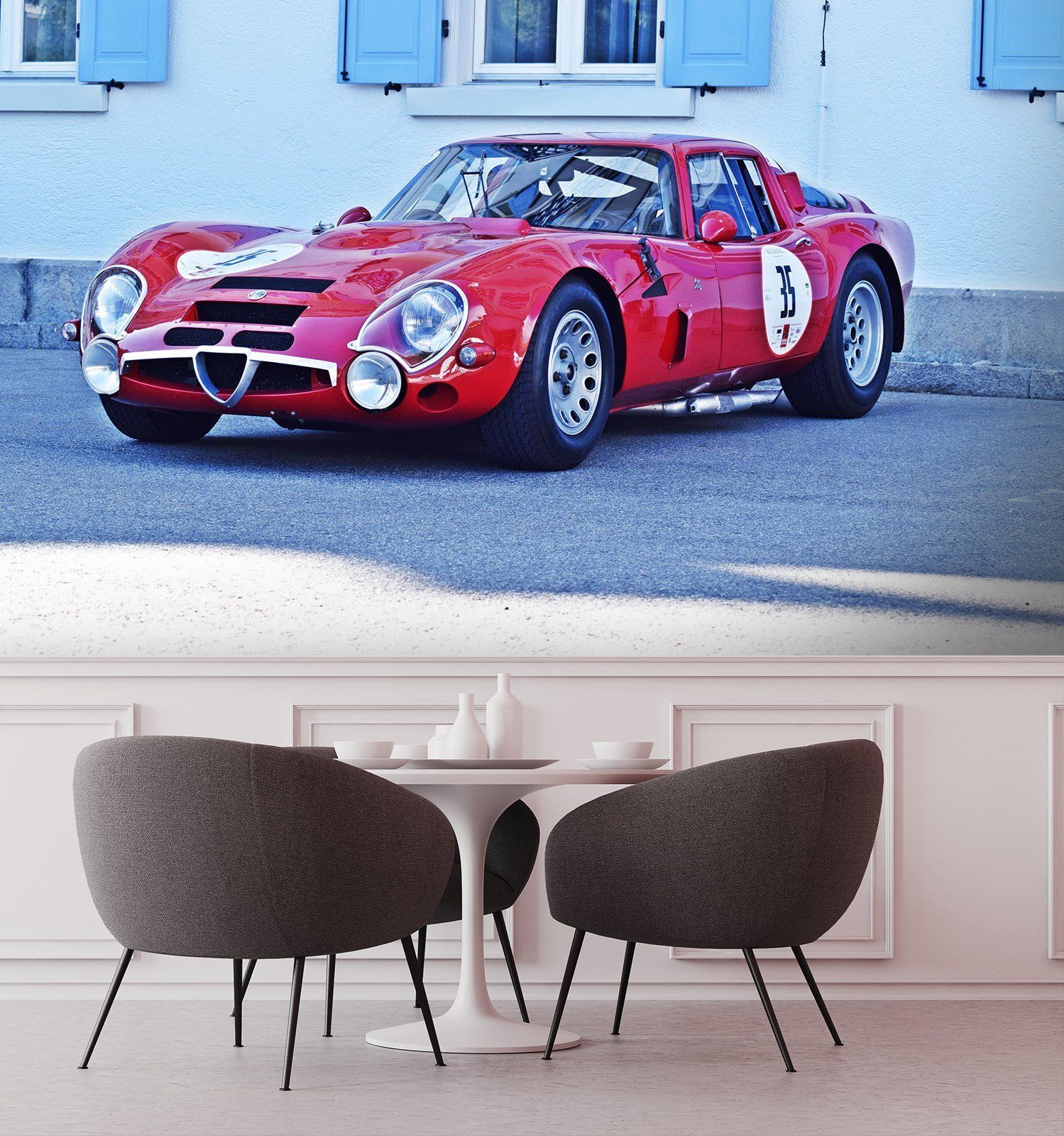 3D Alfa Romeo Red 898 Vehicle Wall Murals Wallpaper AJ Wallpaper 2 