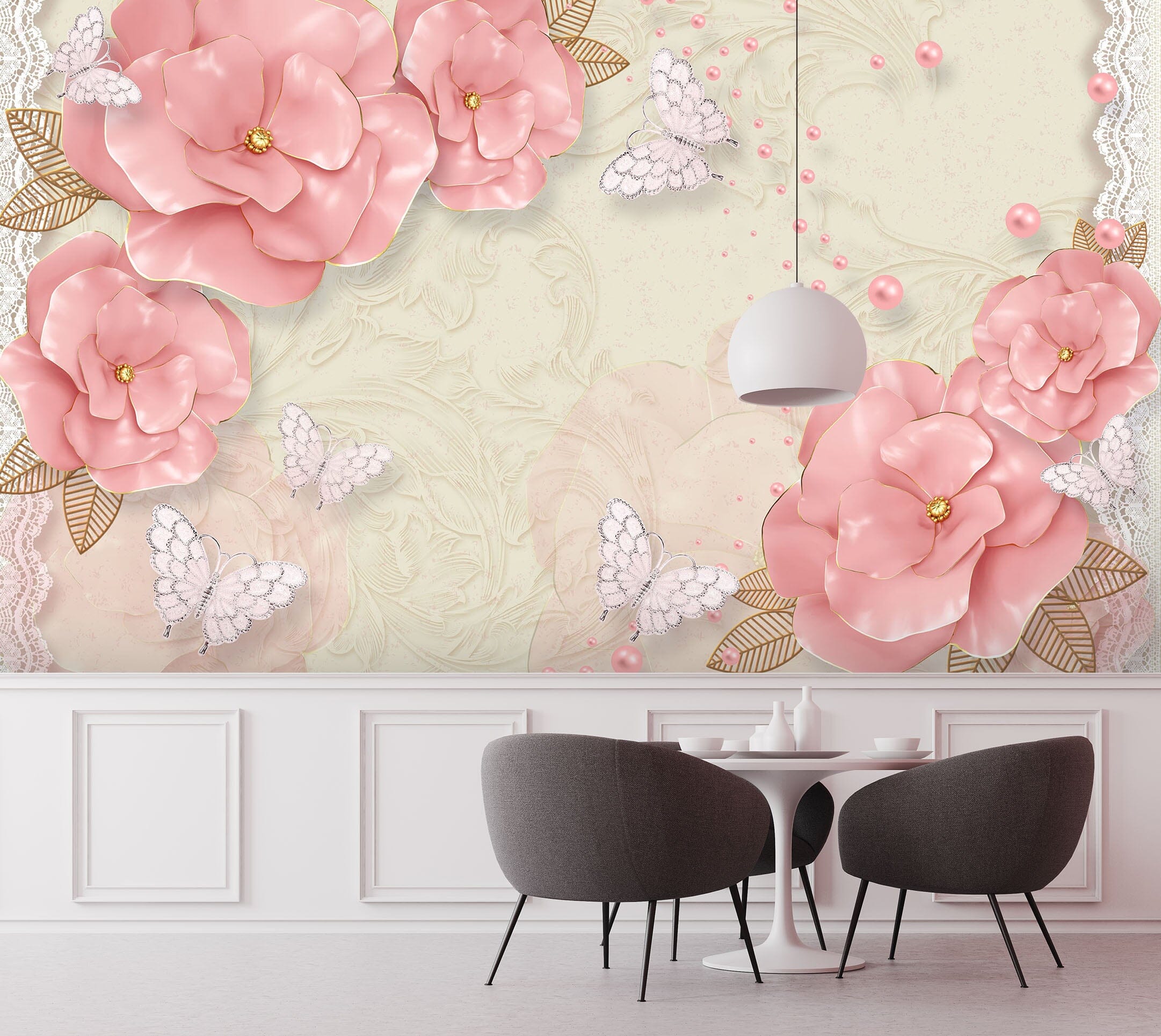 3D Pink Flowers 1467 Wall Murals Wallpaper AJ Wallpaper 2 