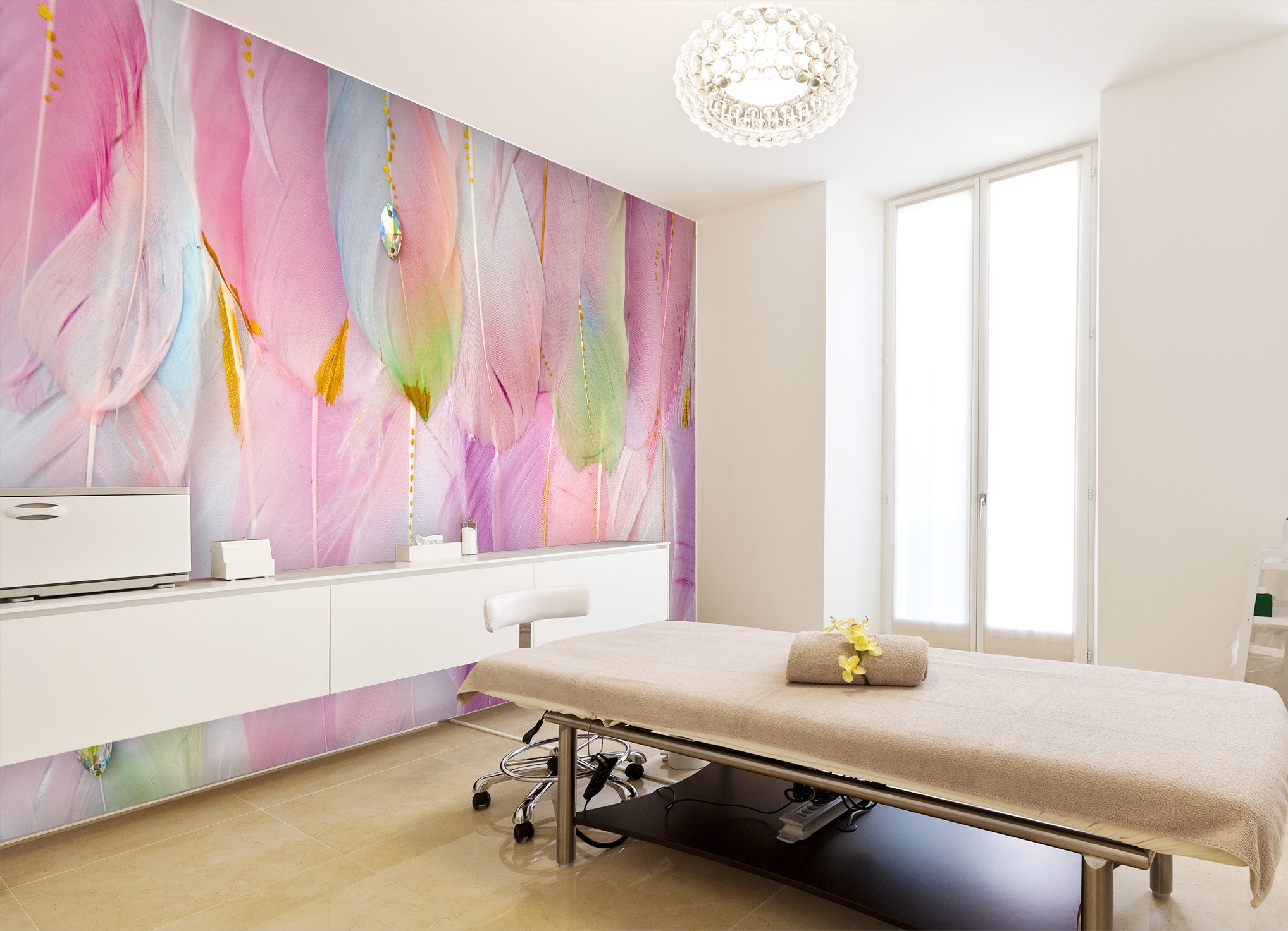 3D Pink Feather 092 Wall Murals Wallpaper AJ Wallpaper 2 