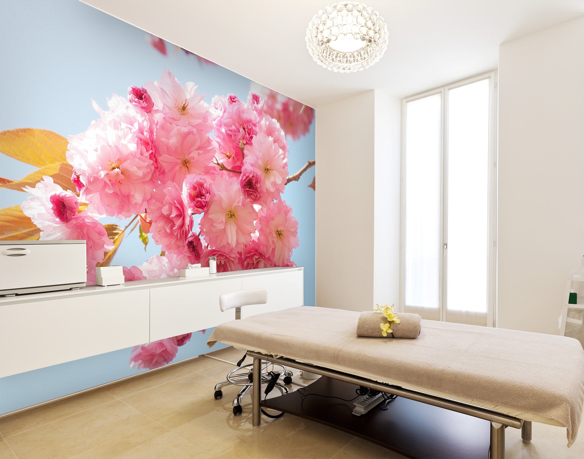3D Pink Flower 059 Wall Murals