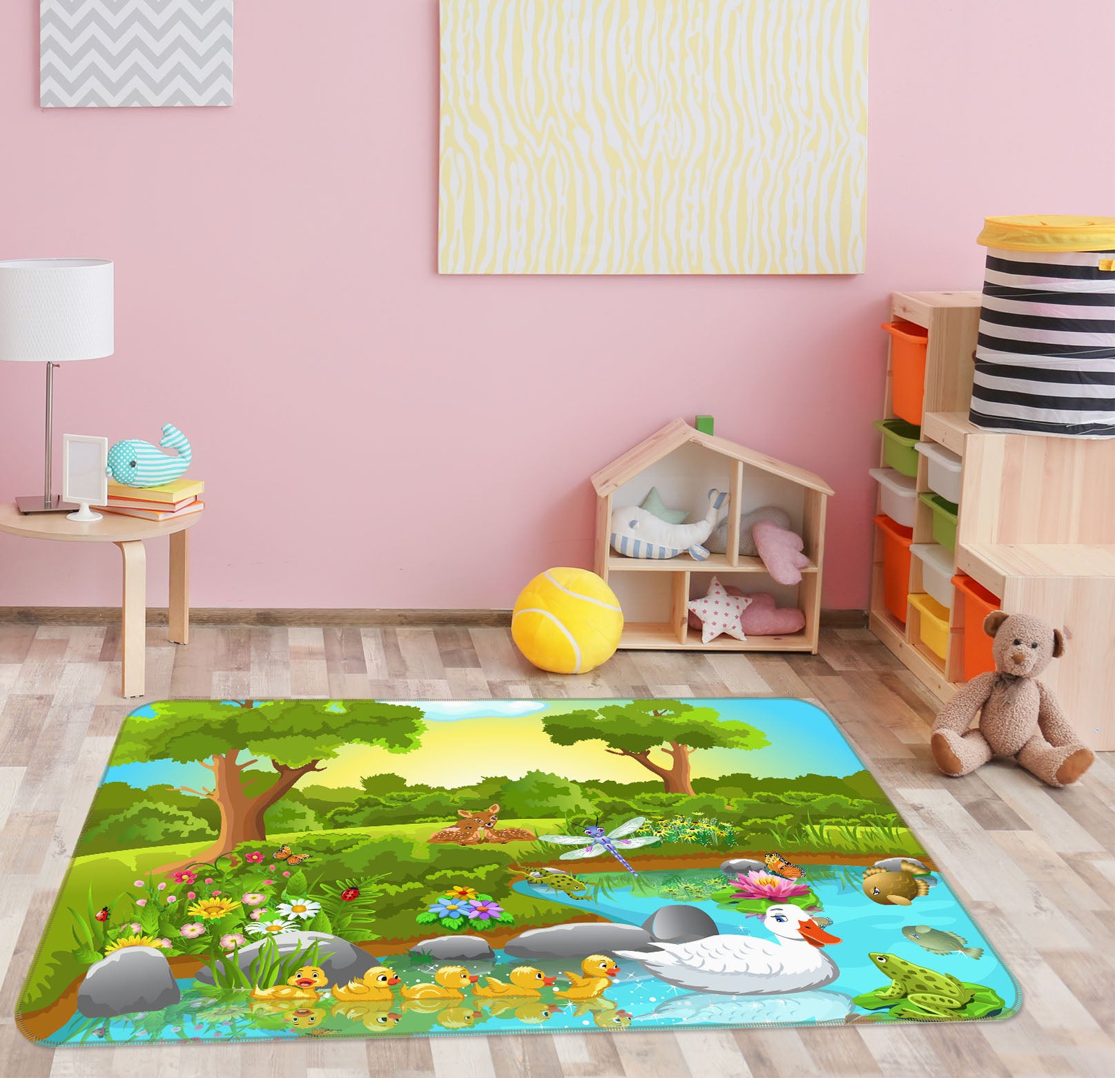 3D Trees Duck 35235 Non Slip Rug Mat