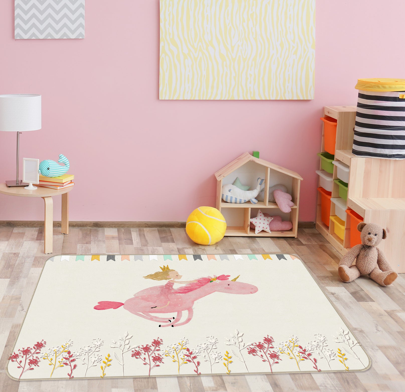 3D Pink Unicorn 34054 Non Slip Rug Mat