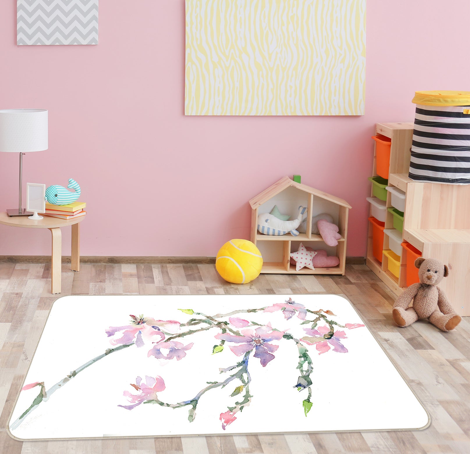 3D Flower Branch 84116 Anne Farrall Doyle Rug Non Slip Rug Mat