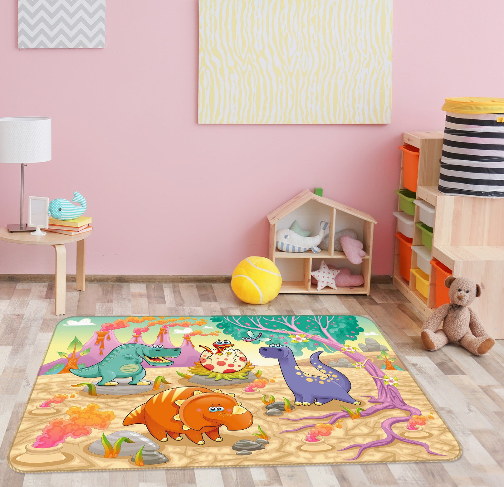3D Cartoon Dinosaur 34058 Non Slip Rug Mat