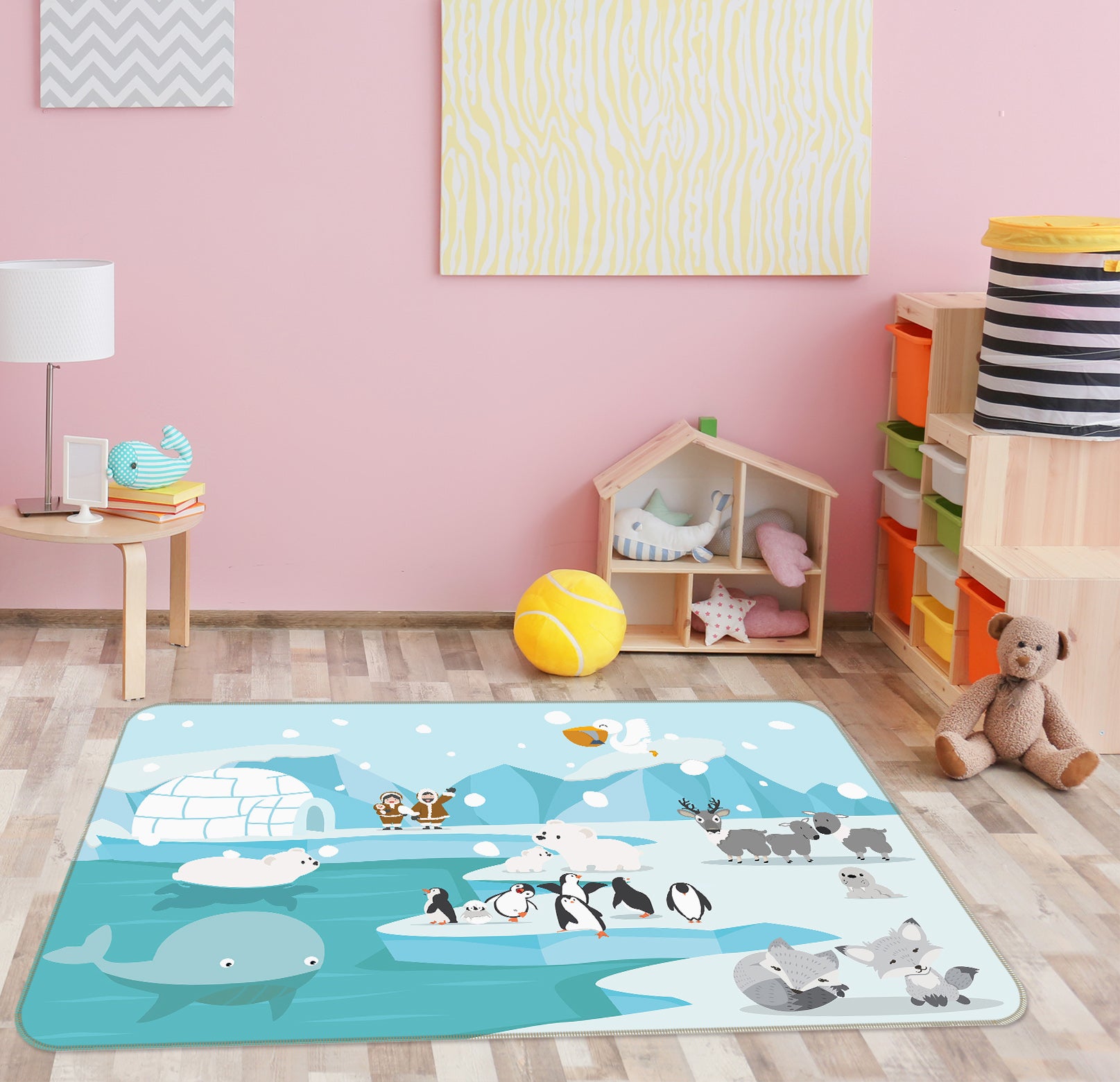 3D Glacier Penguin 34172 Non Slip Rug Mat