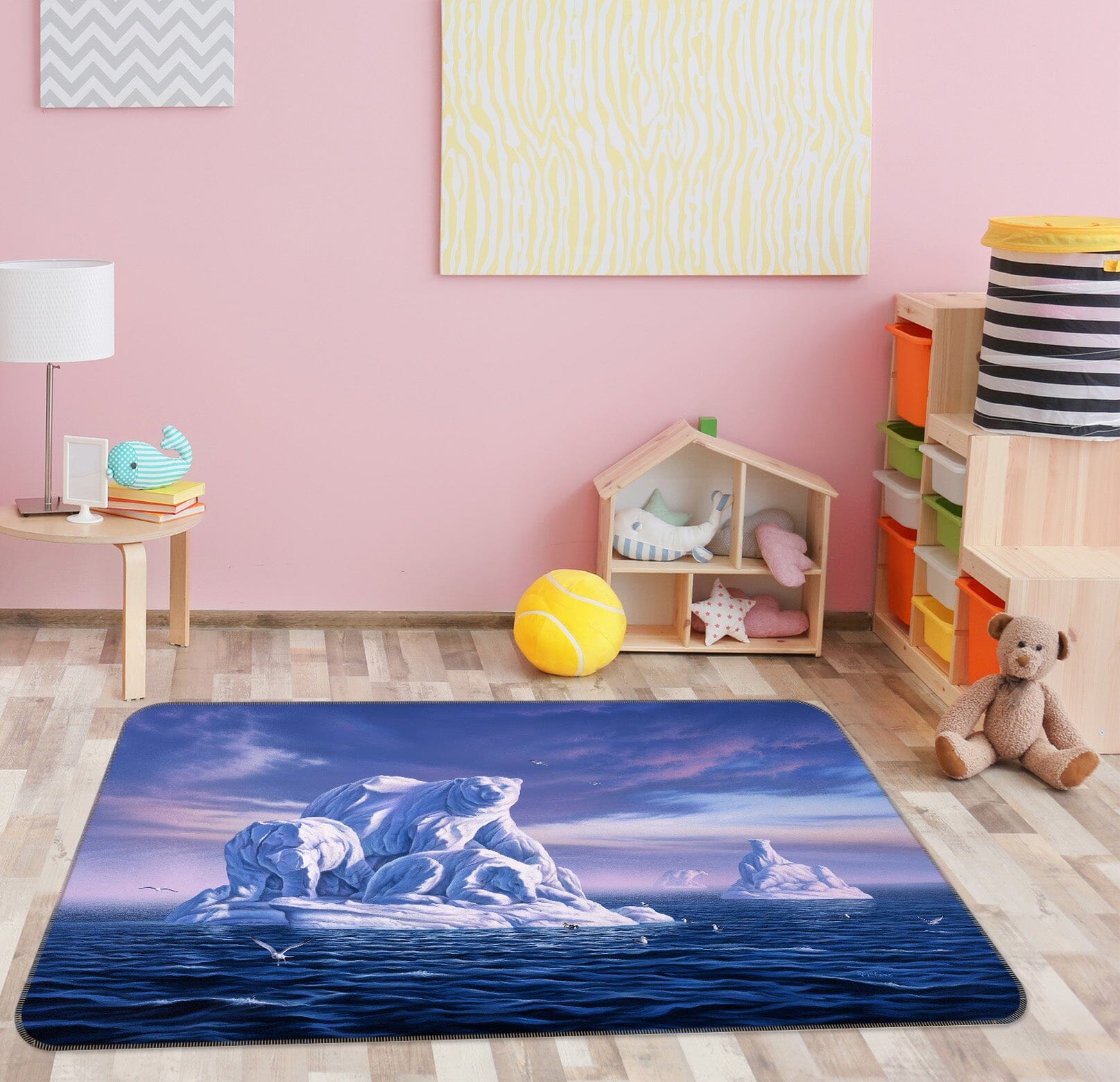 3D Ice Bears 1060 Jerry LoFaro Rug Non Slip Rug Mat Mat AJ Creativity Home 