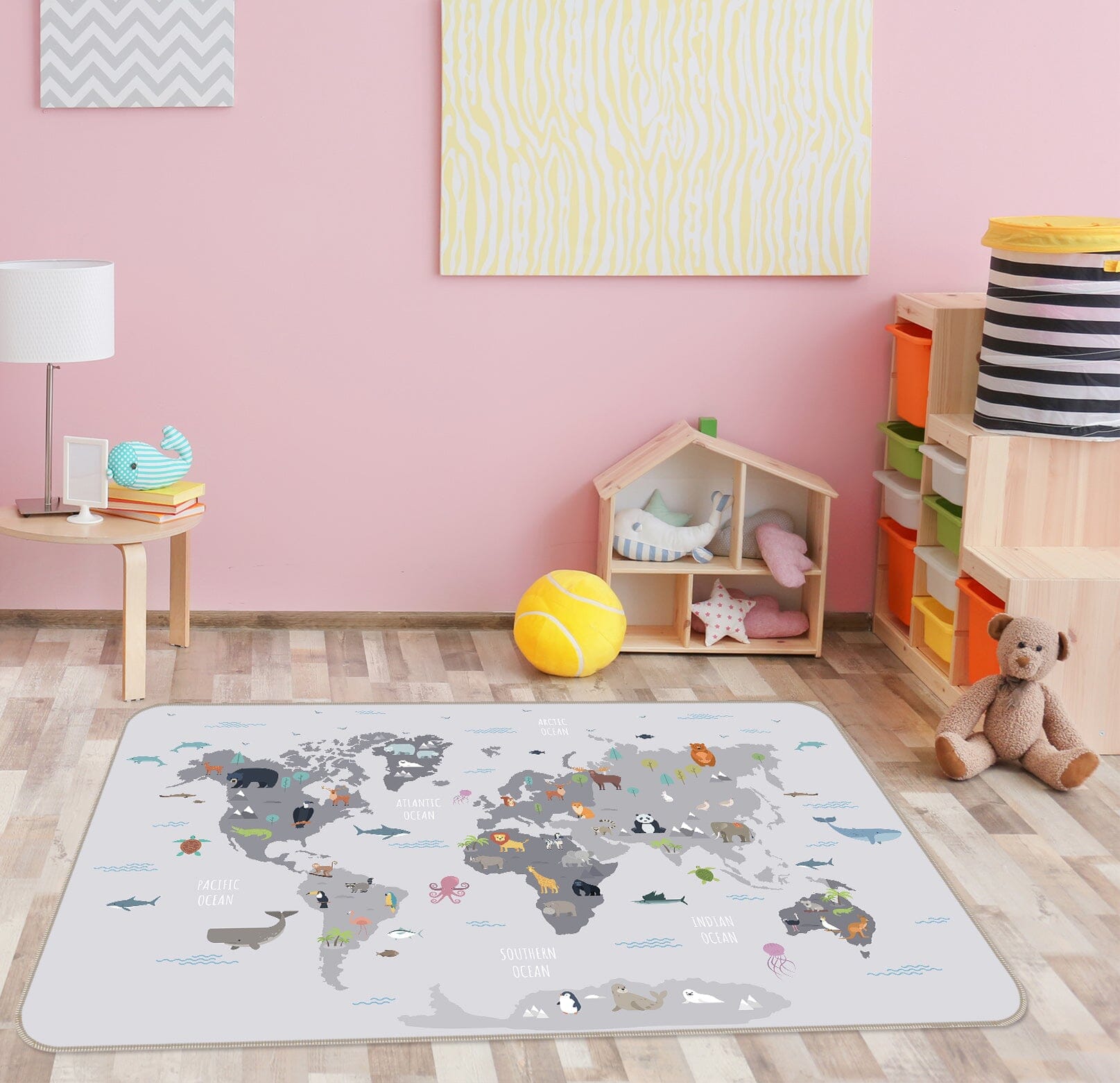 3D Grey Abstract 285 World Map Non Slip Rug Mat Mat AJ Creativity Home 