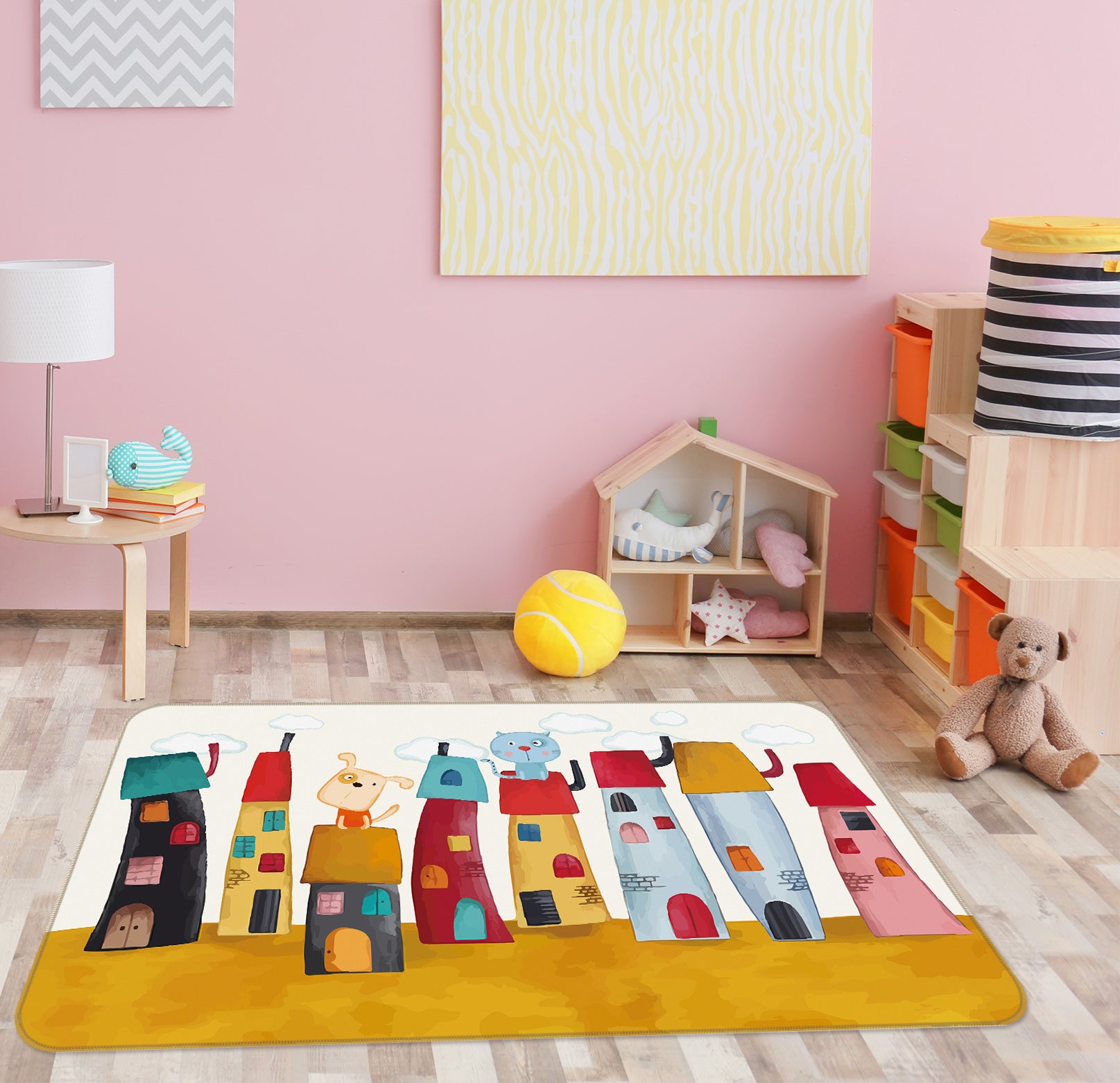 3D Houses Cat Gog 34050 Non Slip Rug Mat