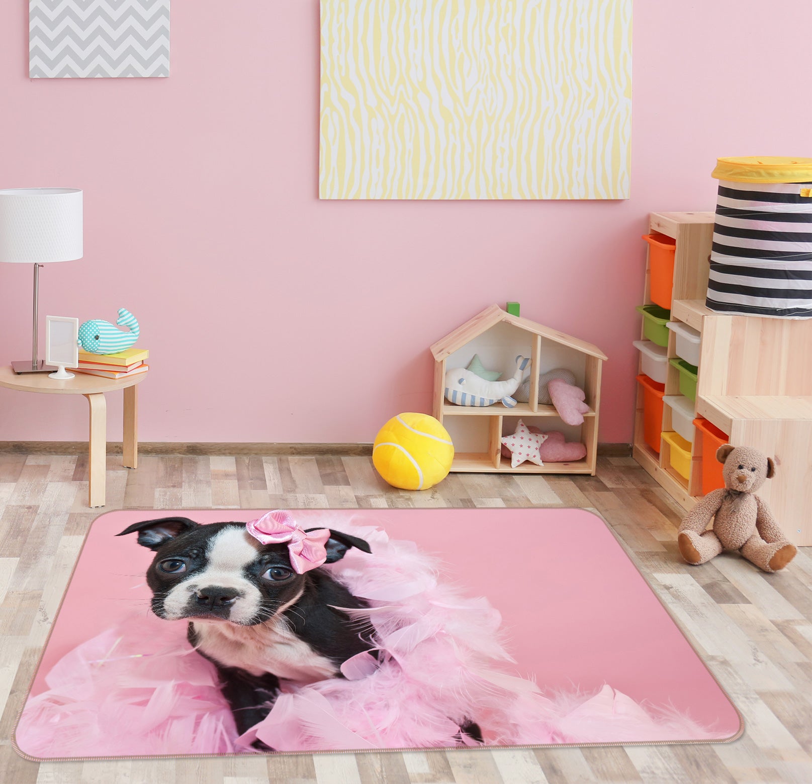 3D Pink Puppy 37063 Non Slip Rug Mat