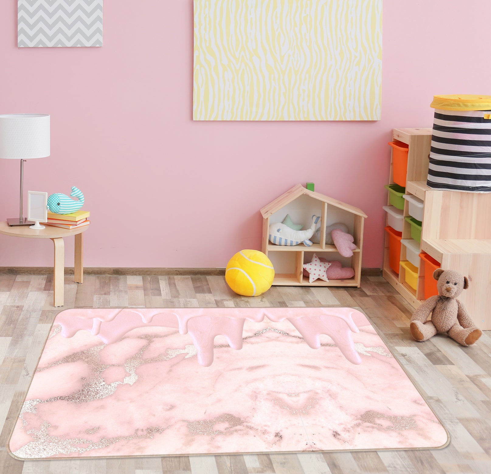 3D Pink Painting 057 Uta Naumann Rug Non Slip Rug Mat
