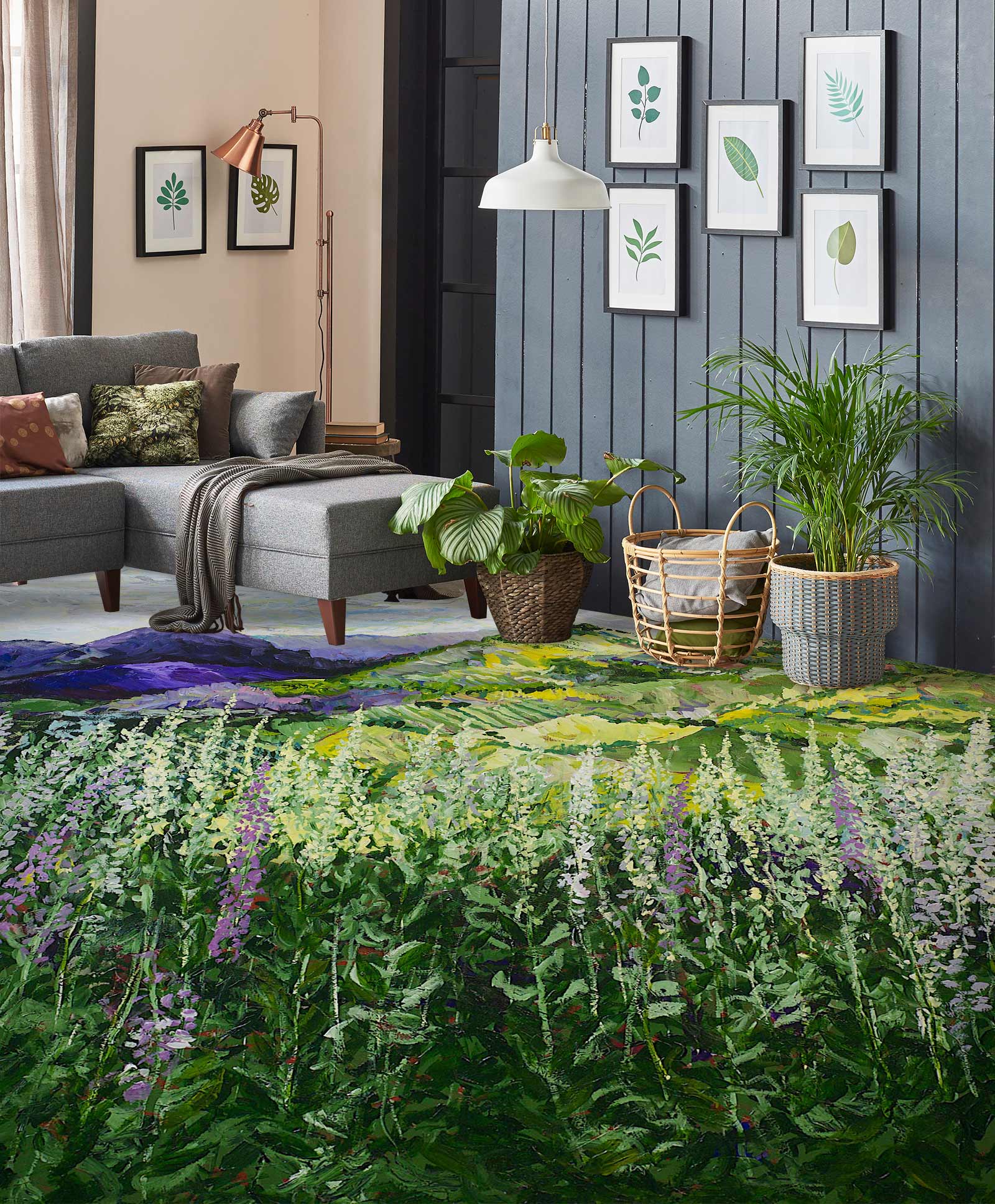 3D Flower Bush 9551 Allan P. Friedlander Floor Mural