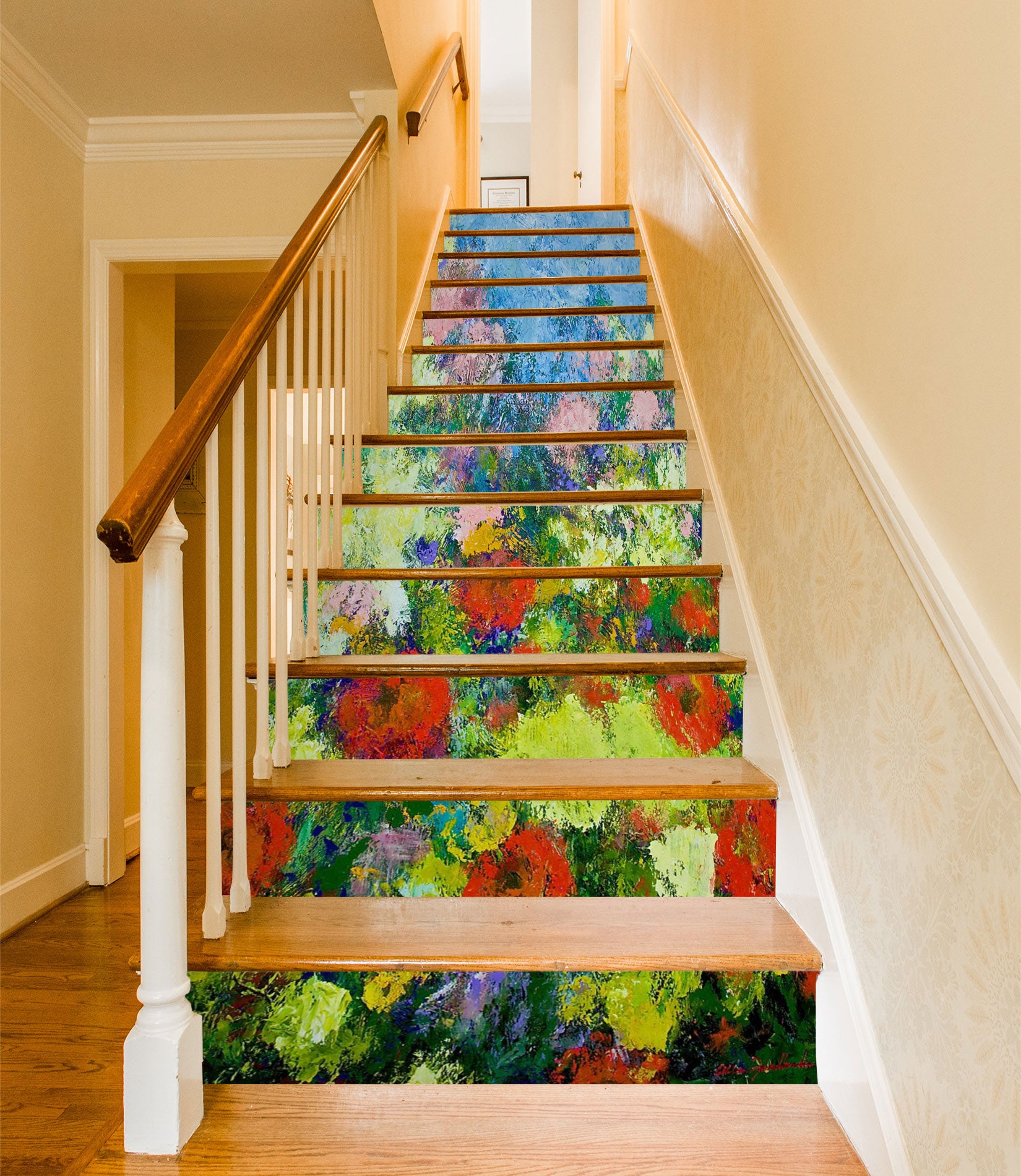 3D Oil Painting Flowers 9012 Allan P. Friedlander Stair Risers