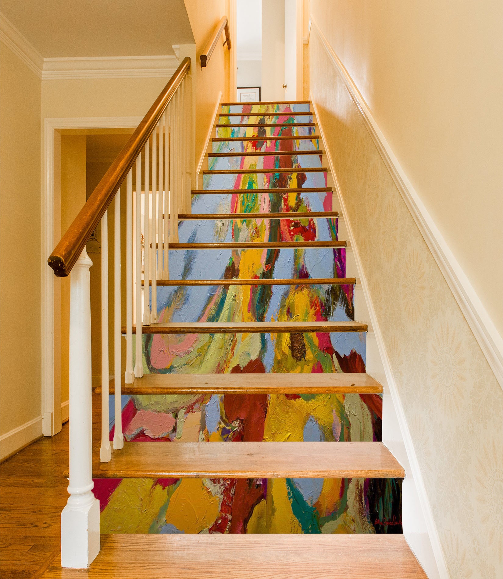 3D Colorful Oil Painting Pattern 9009 Allan P. Friedlander Stair Risers
