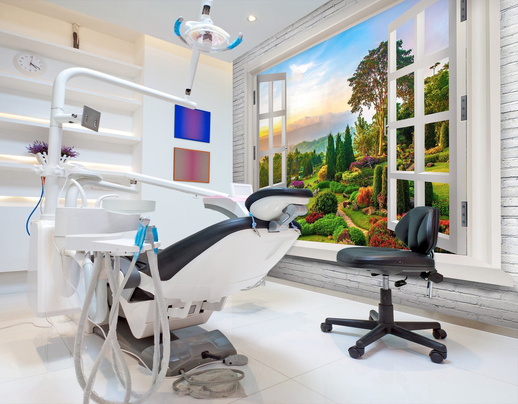 3D window view with trees 05 Wall Murals Wallpaper AJ Wallpaper 